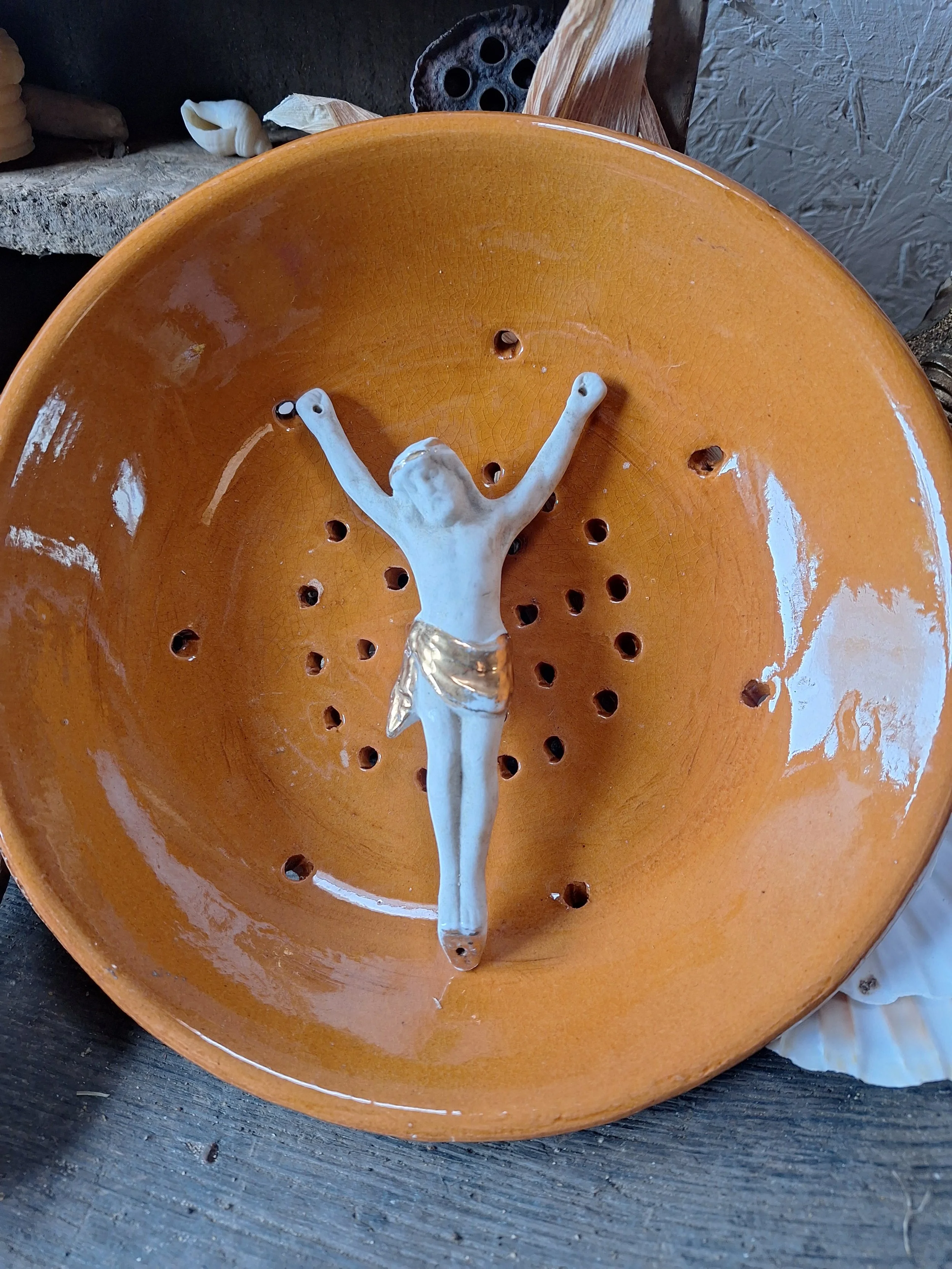 French vintage ceramic Jesus