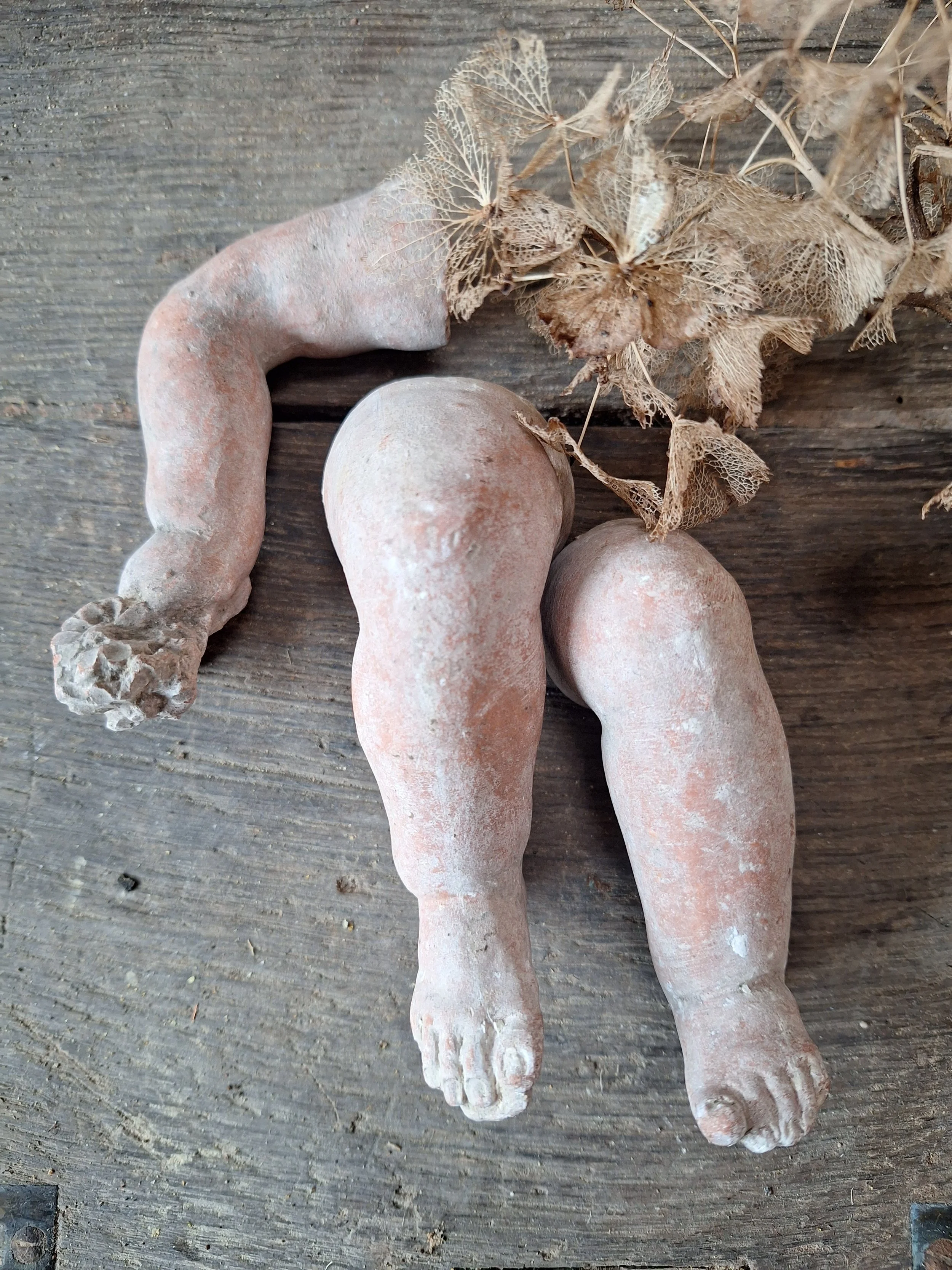 French vintage ceramic doll parts