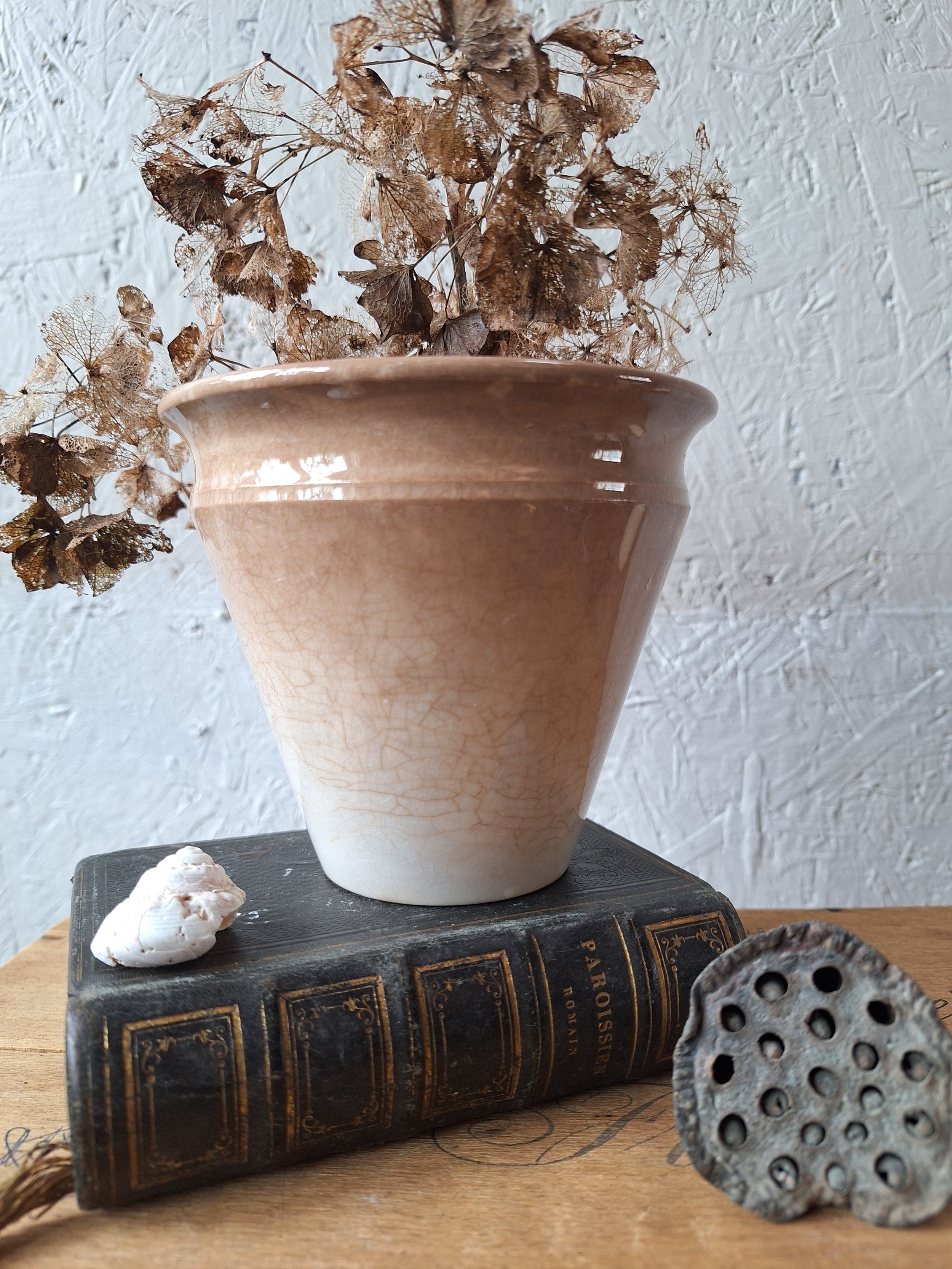 Vintage ceramic stained ceramic pot