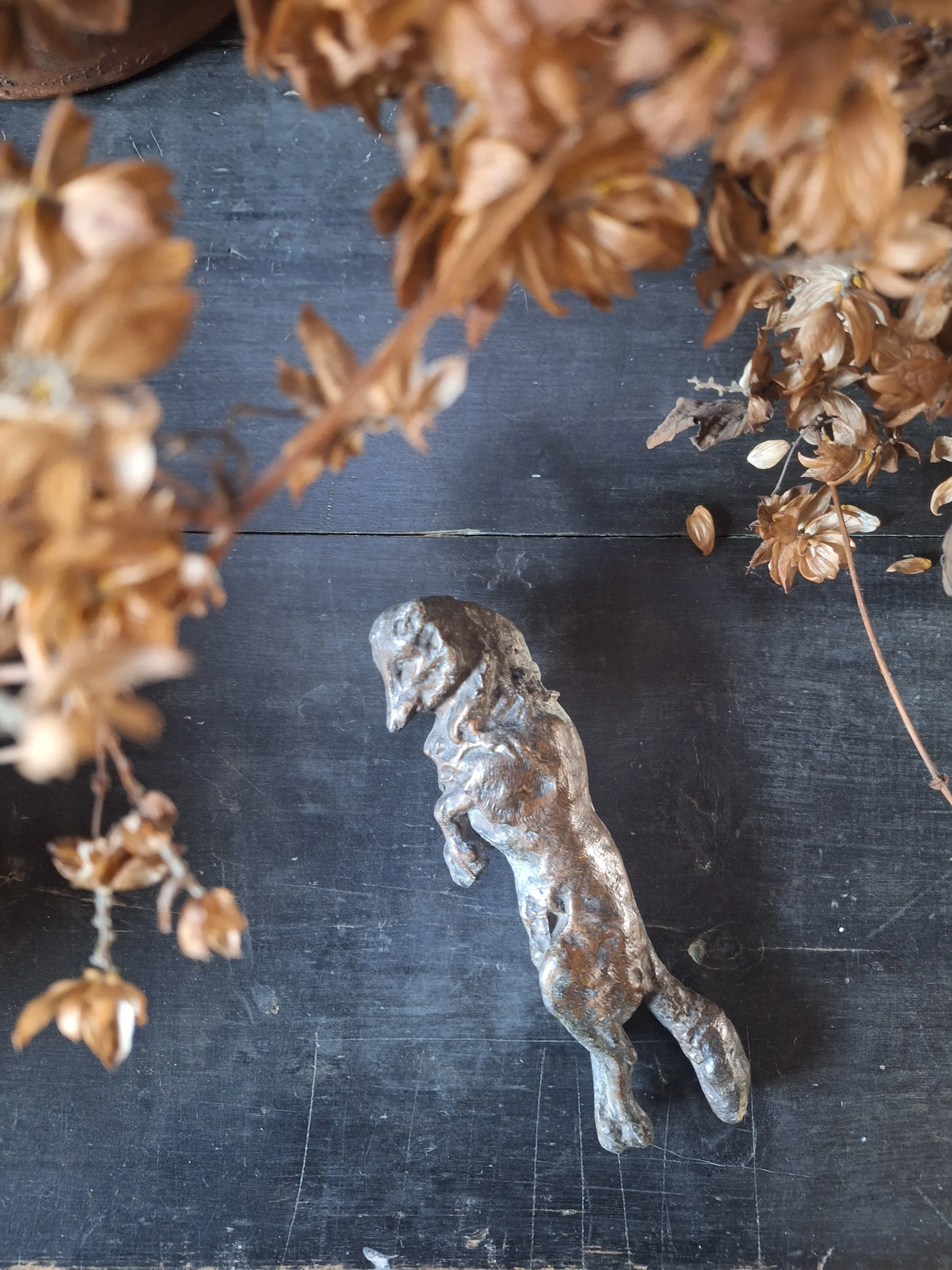 Vintage French Cast Metal Fox