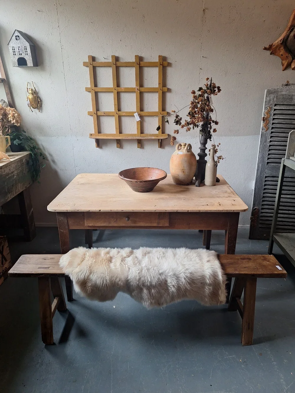 sheepskin oon bench.webp