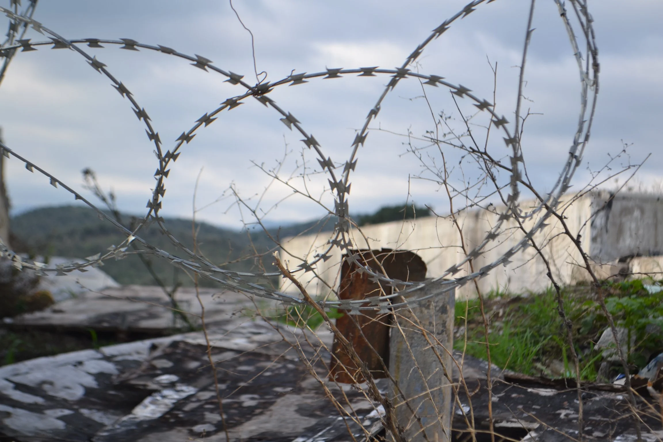  Remains of the Moriah refugee camp, burnt down in 2018. 