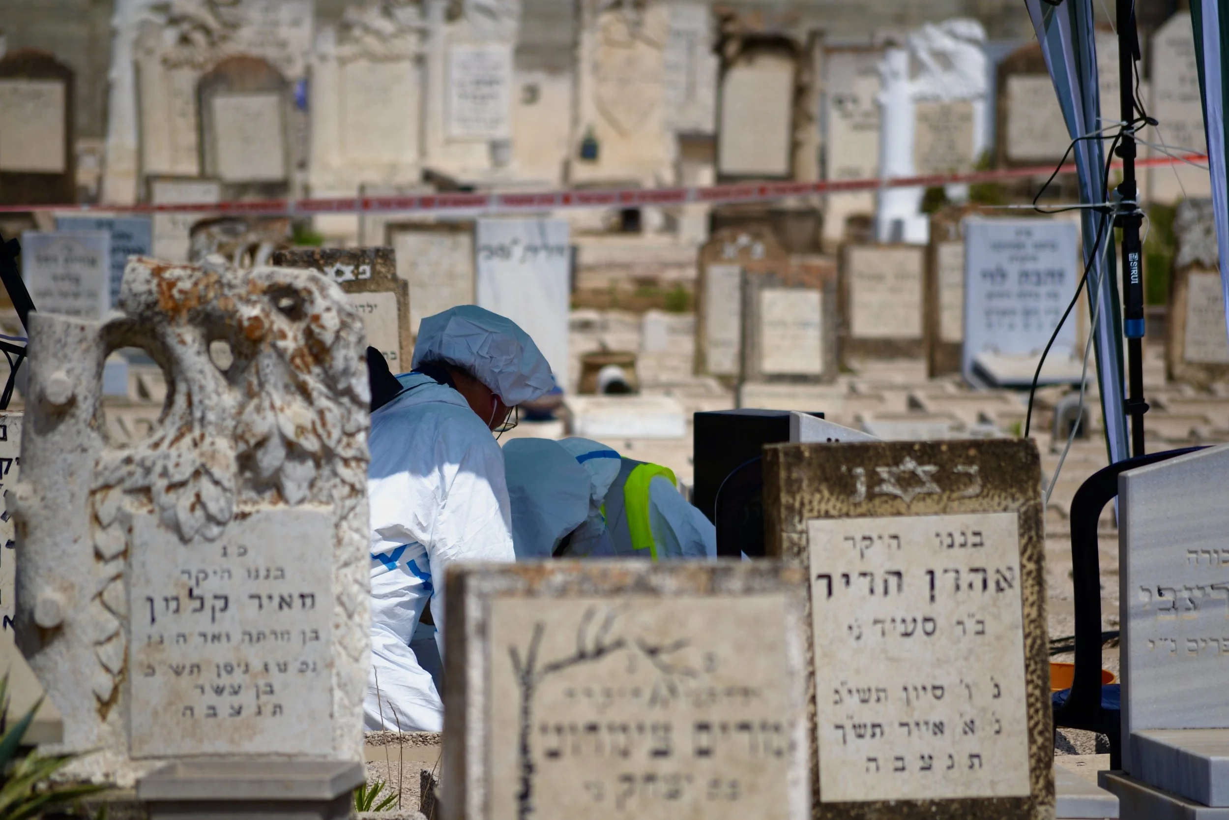  Children's section of a cemetery, Petach Tikva, 2022.  An attempt was made to exhume the remains of a Yemenite child allegedly taken for adoption in the 1950s. 