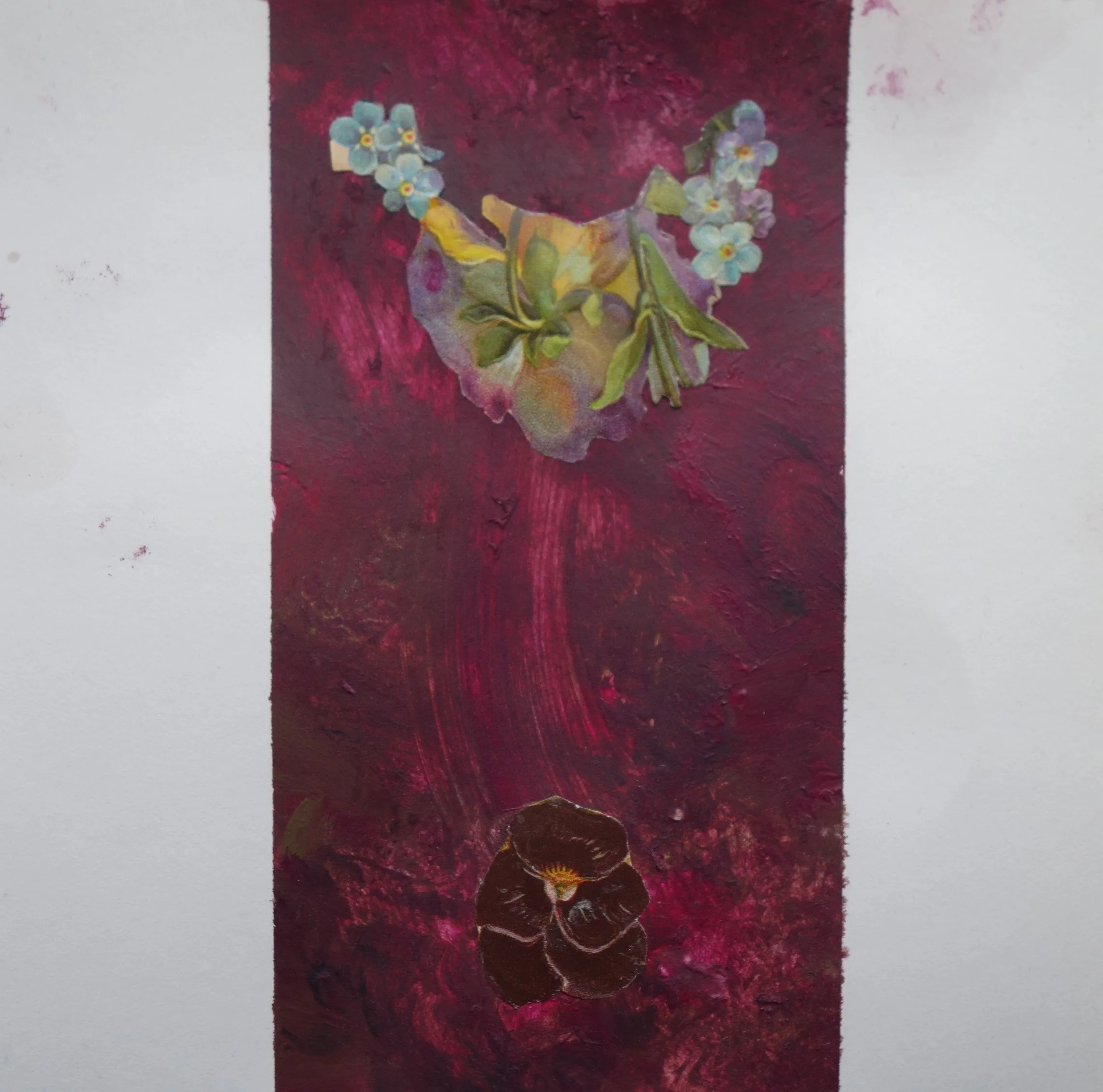  SOMMERFUGL NR 1. 2020 MIXED MEDIA PÅ PAPIR 16X16 CM 