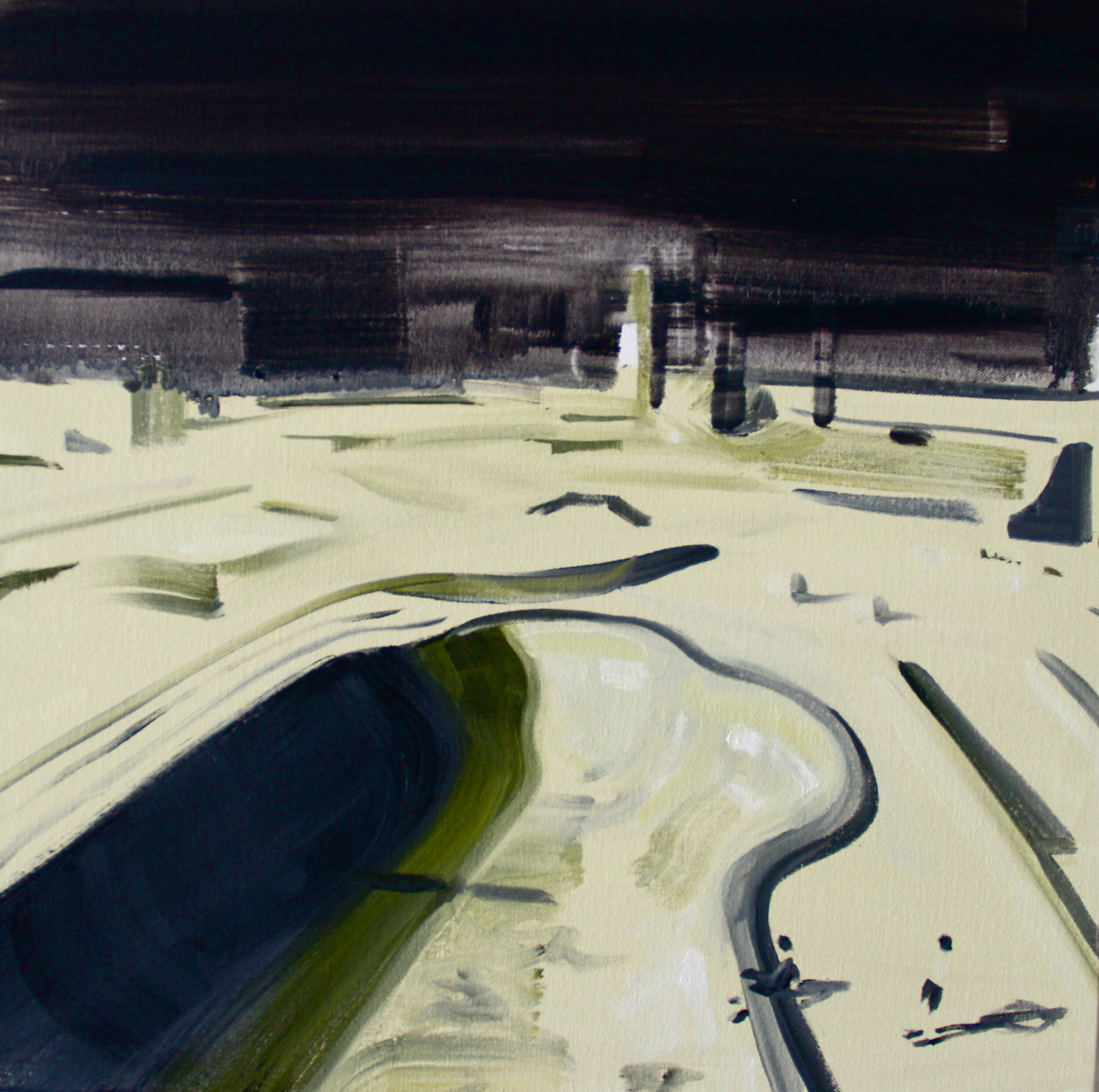 Park at Night, 24" x 24", oil on canvas