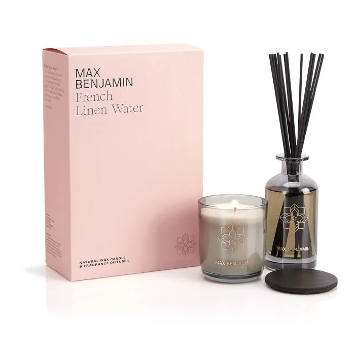 Max Benjamin French Linen Candle & Diffuser Gift Set — Midas Touch