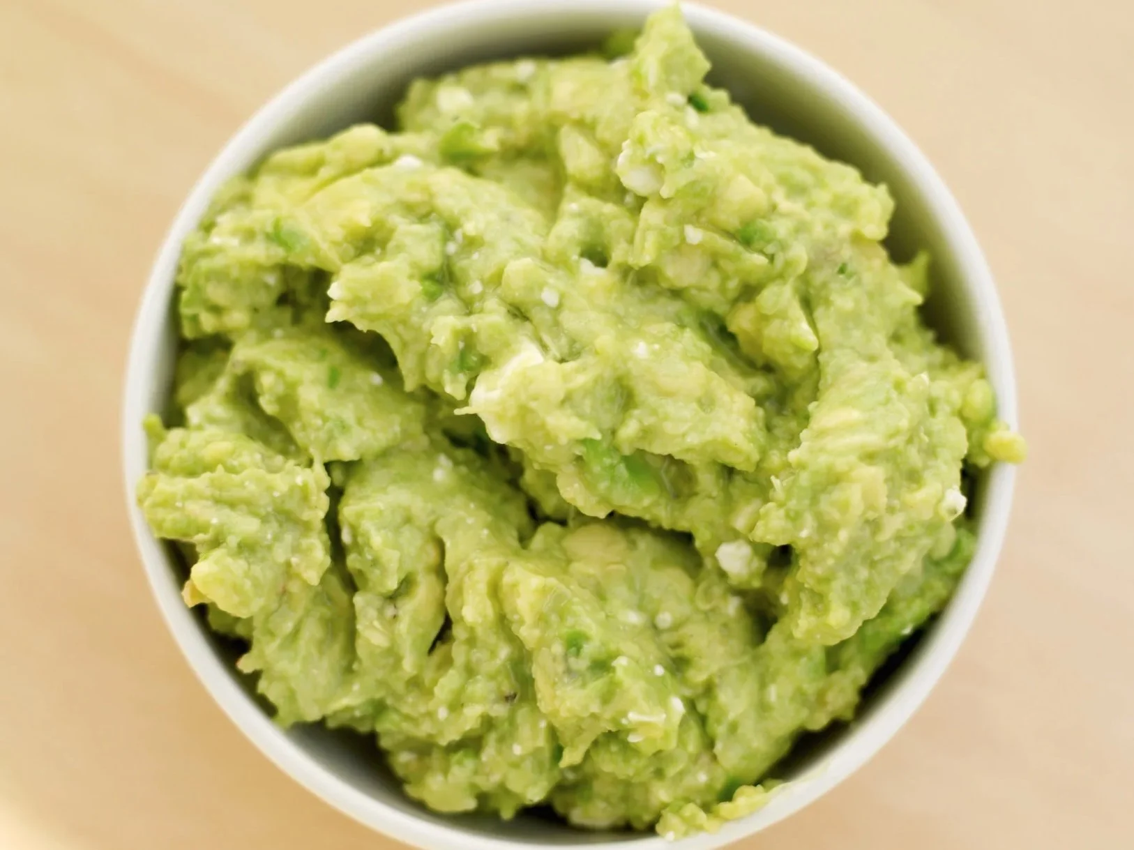 A bowl of homemade guacamole