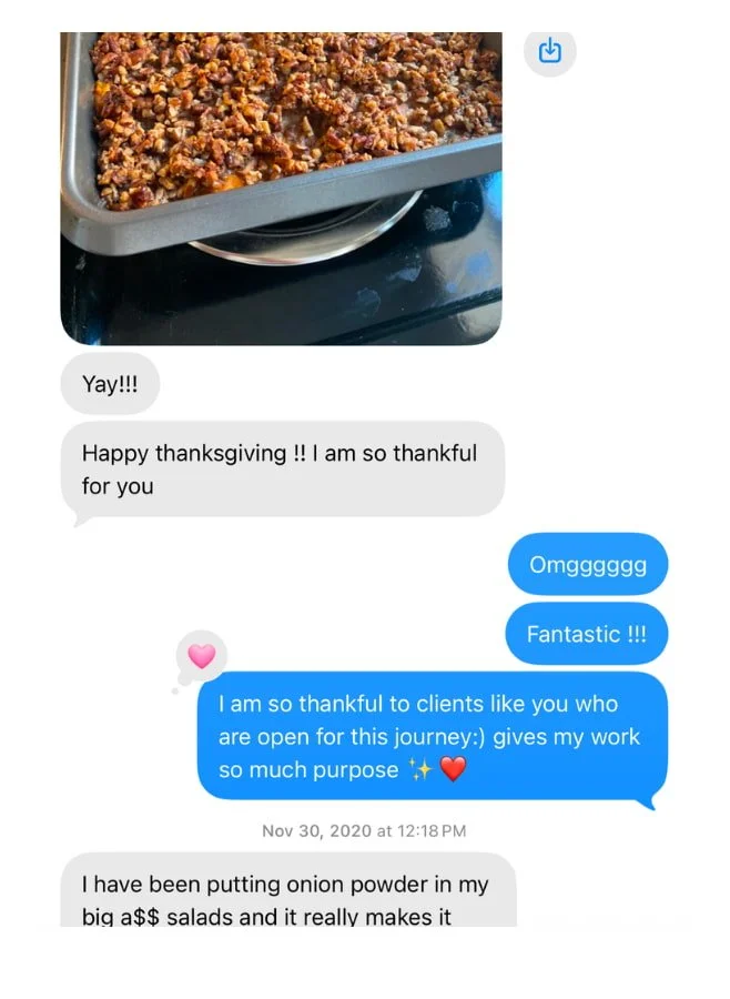 Eat Shed Glow client sharing their weight loss success story
