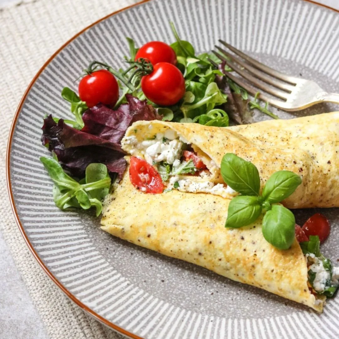 Cottage cheese and basil omelet | Eat Shed Glow® weight loss recipe