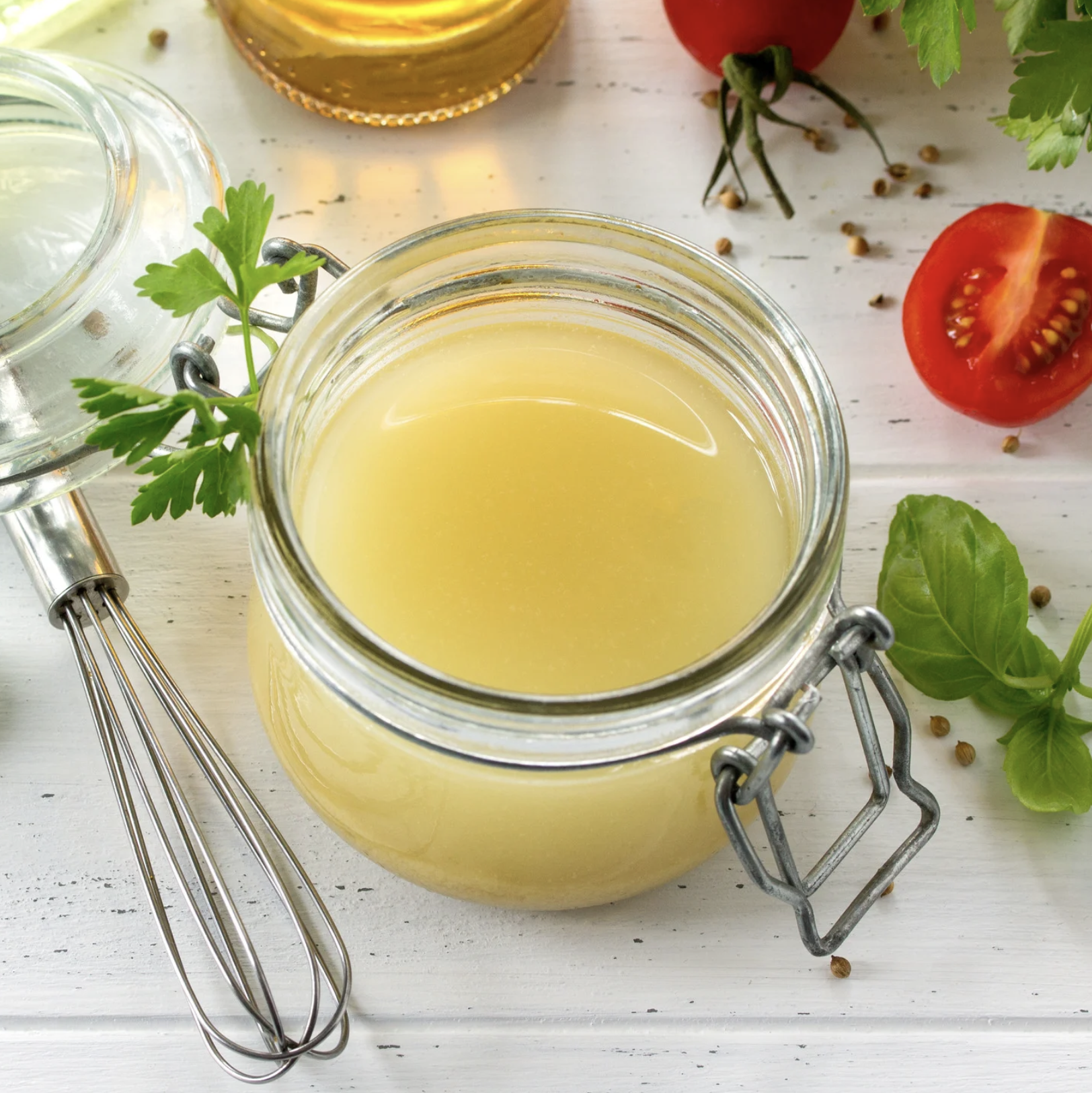 How to make easy lemon olive oil dressing for weight loss using the Eat Shed Glow® method.