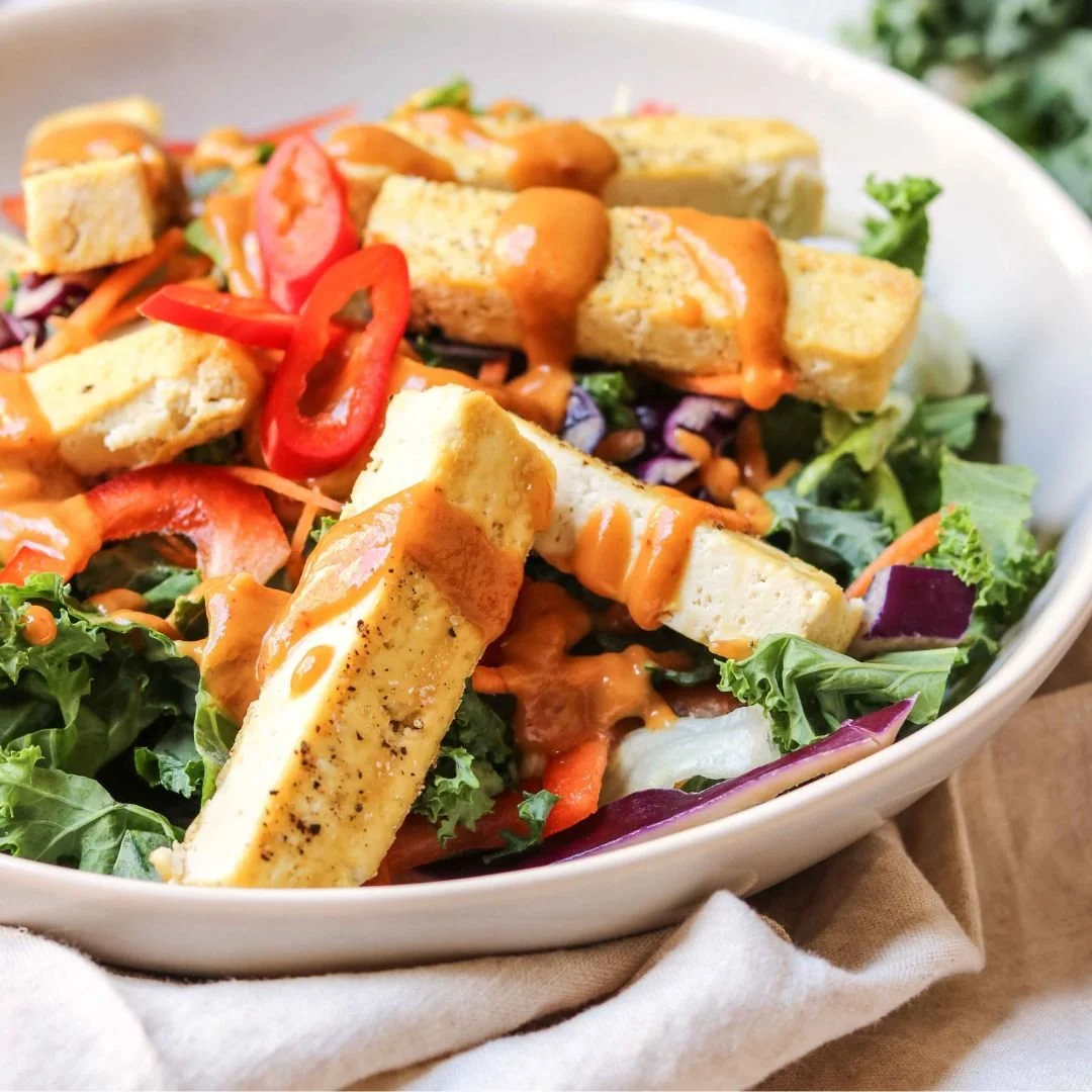 Vegan Thai protein salad | Eat Shed Glow® plant-based weight loss recipe
