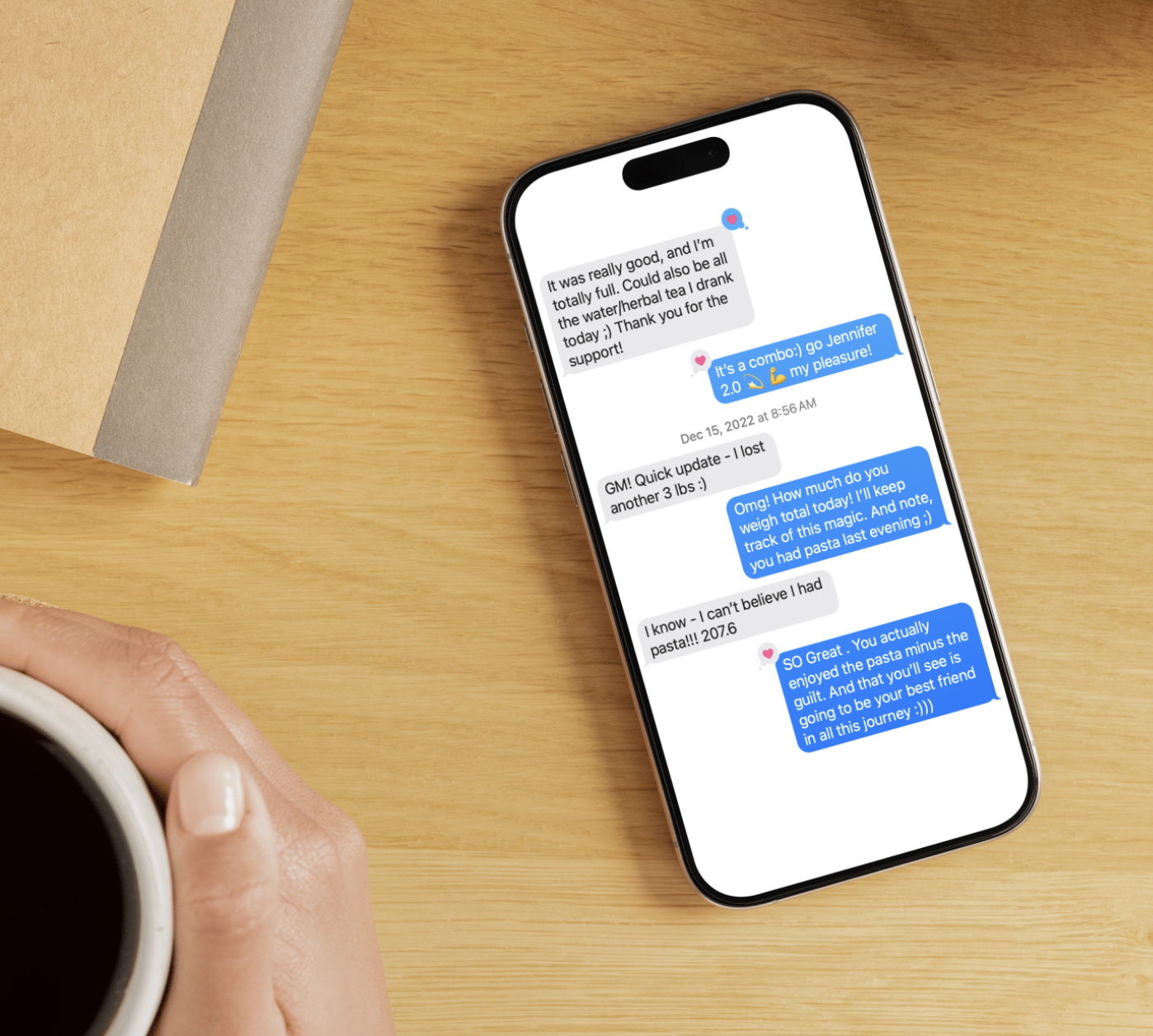 Unlimited text support from your Eat Shed Glow® weight loss coach