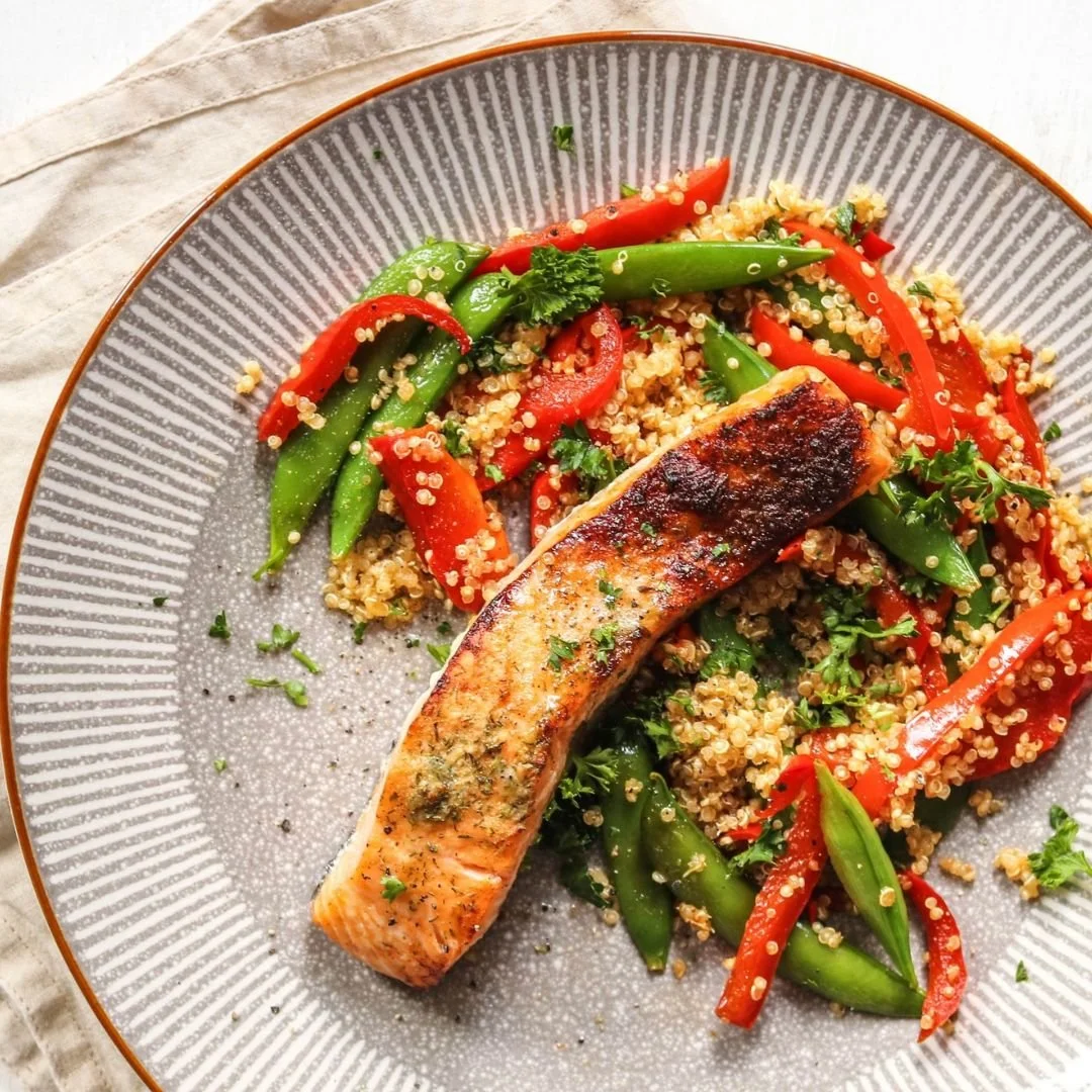 Warm salmon and quinoa salad | Eat Shed Glow® weight loss recipe
