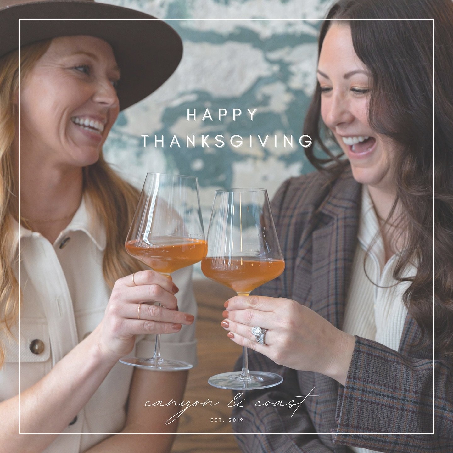 Happy Thanksgiving from our families to yours! Grateful for so much this year and another holiday season of Canyon &amp; Coast 🤍