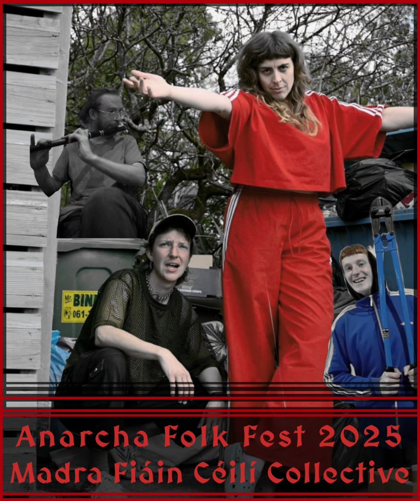 Madra Fiáin Céilí Collective!
Imagine very skilled traditional musicians ripping out tunes, queers introducing dances danced for centuries, people dancing figures that slowly turn into a mosh, everyone leaving on a good buzz wit
