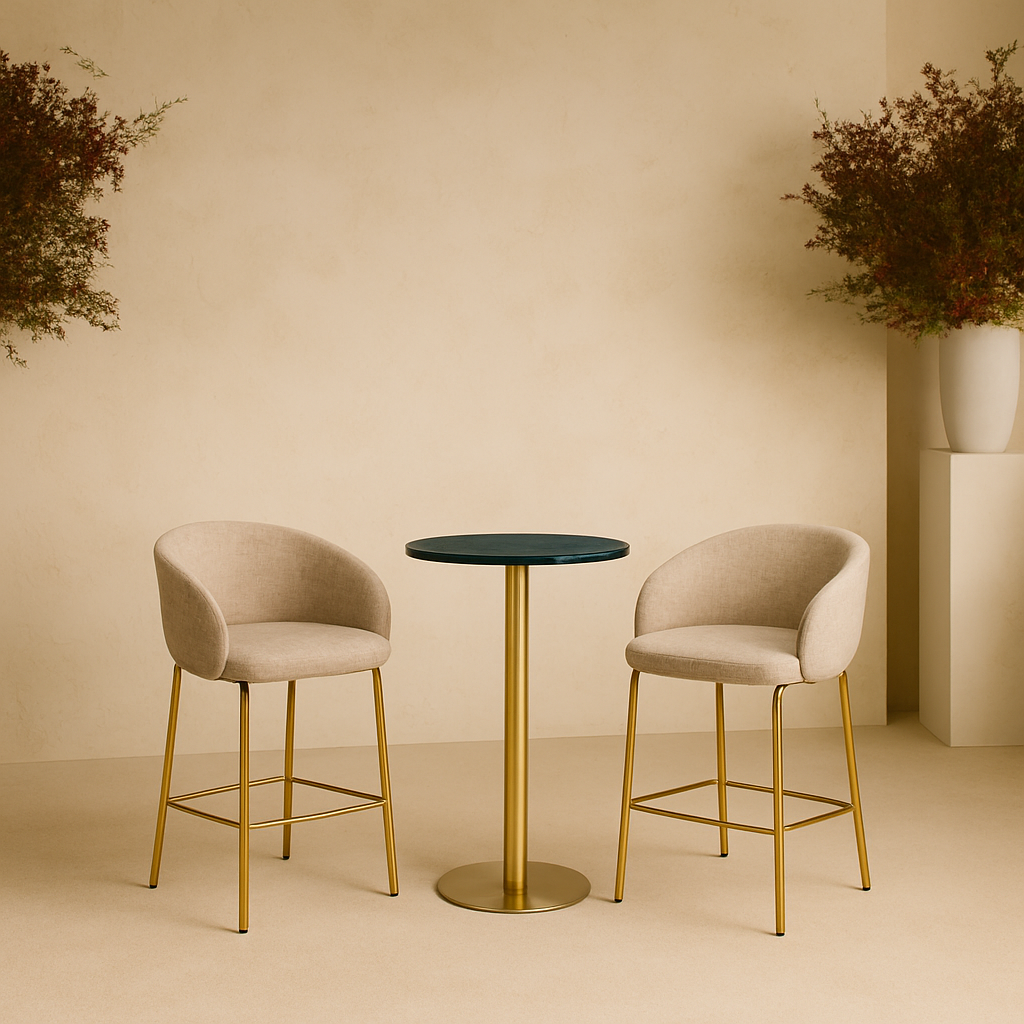 MILAN HIGH STOOL - TAUPE