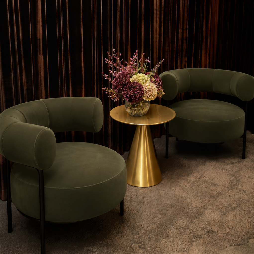 NUBE GREEN VELVET ARMCHAIR