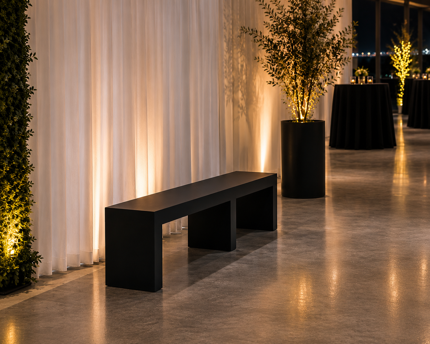 BLACK BENCH SEAT