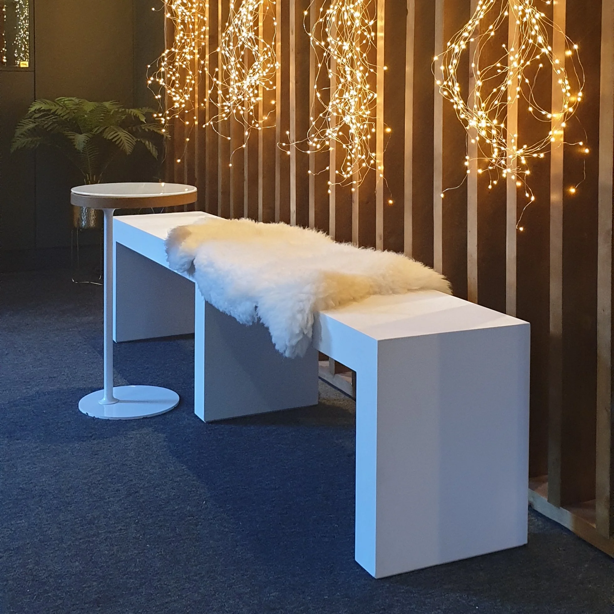 WHITE BENCH SEAT