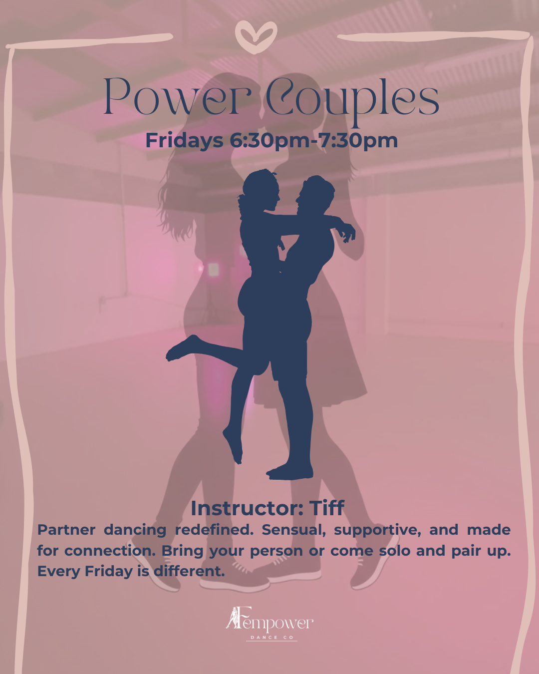 Couples dancing in a room with pink neon lighting.