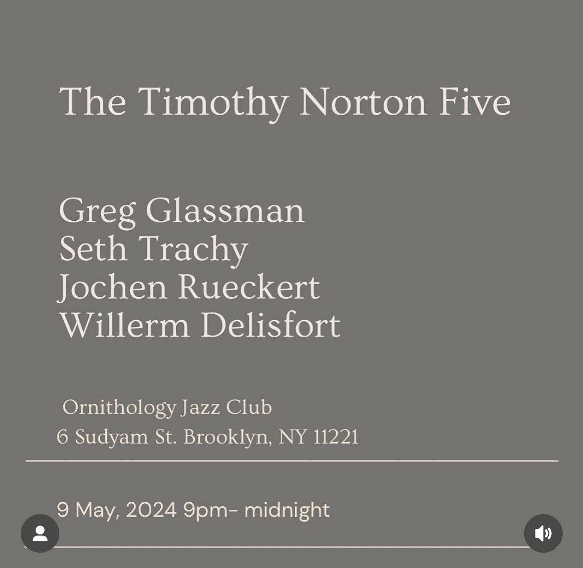 @timothynortonbass May 9th at @ornithologyjazzclub in Brooklyn don&rsquo;t miss it! #TRRcollective