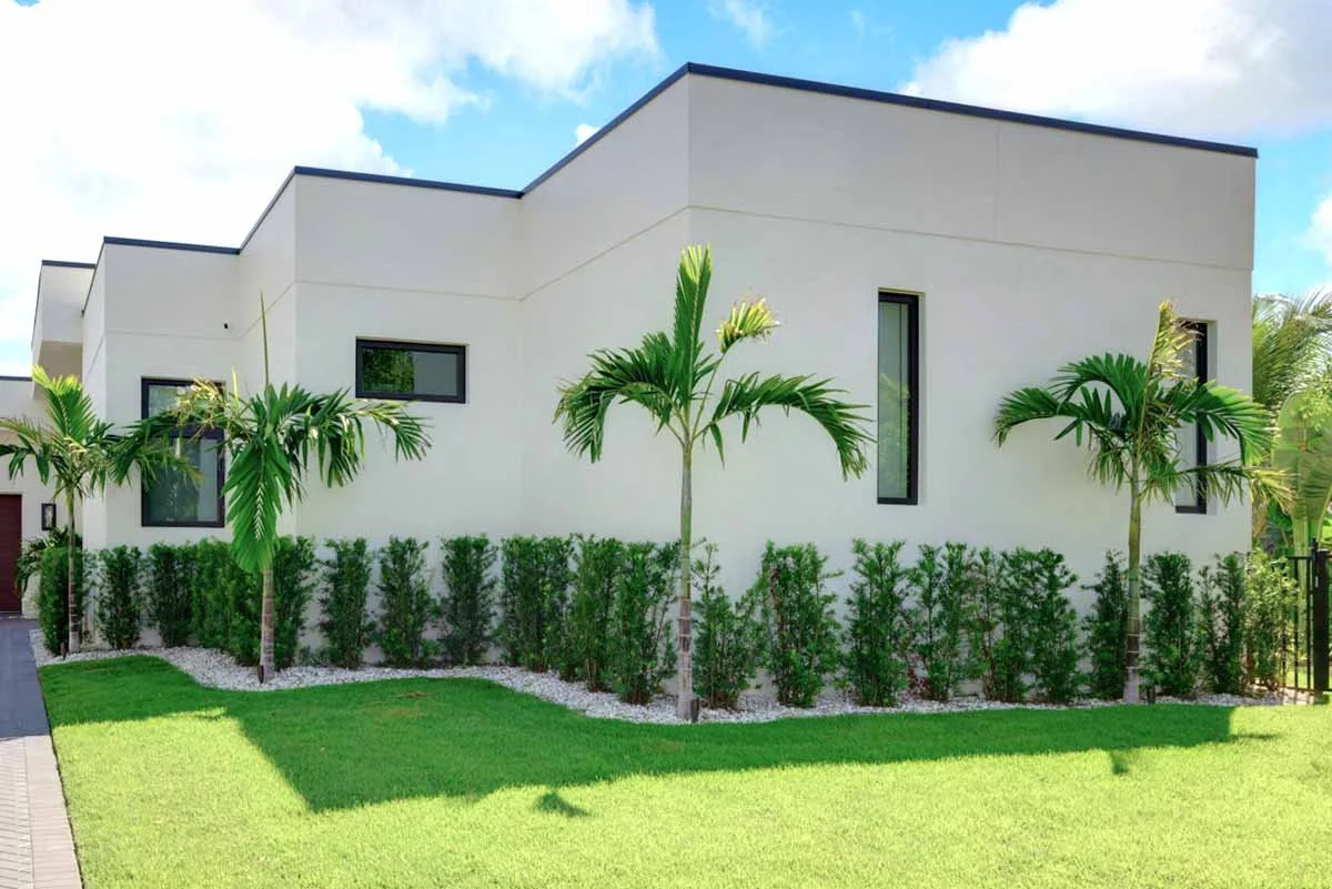 Beautiful, stylish, contemporary landscape design complements contemporary home architecture