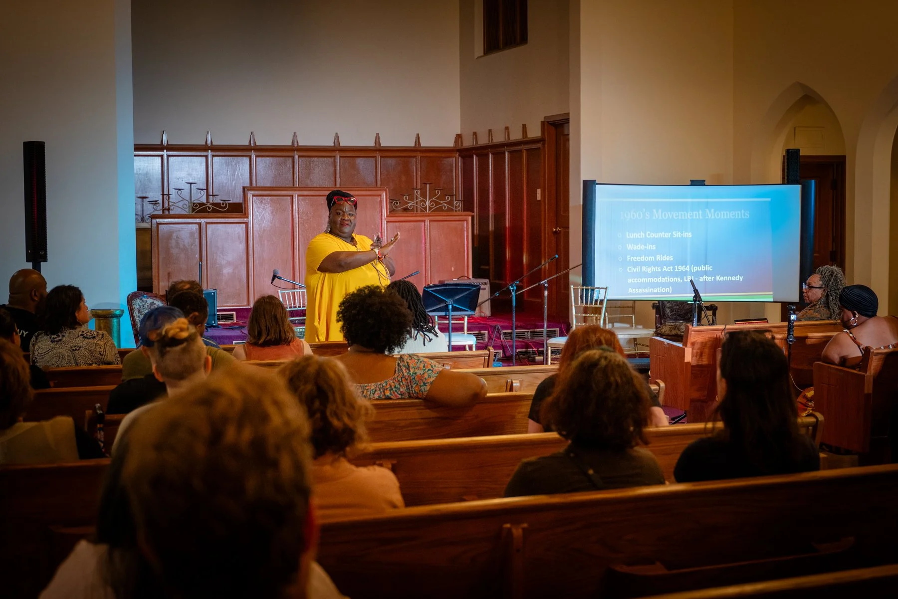 Tufara Waller Muhammad's presents her interactive session "Soundtrack of Resistance: Music and Social Movements in the U.S. South."
Photo by Justin Ikpo.