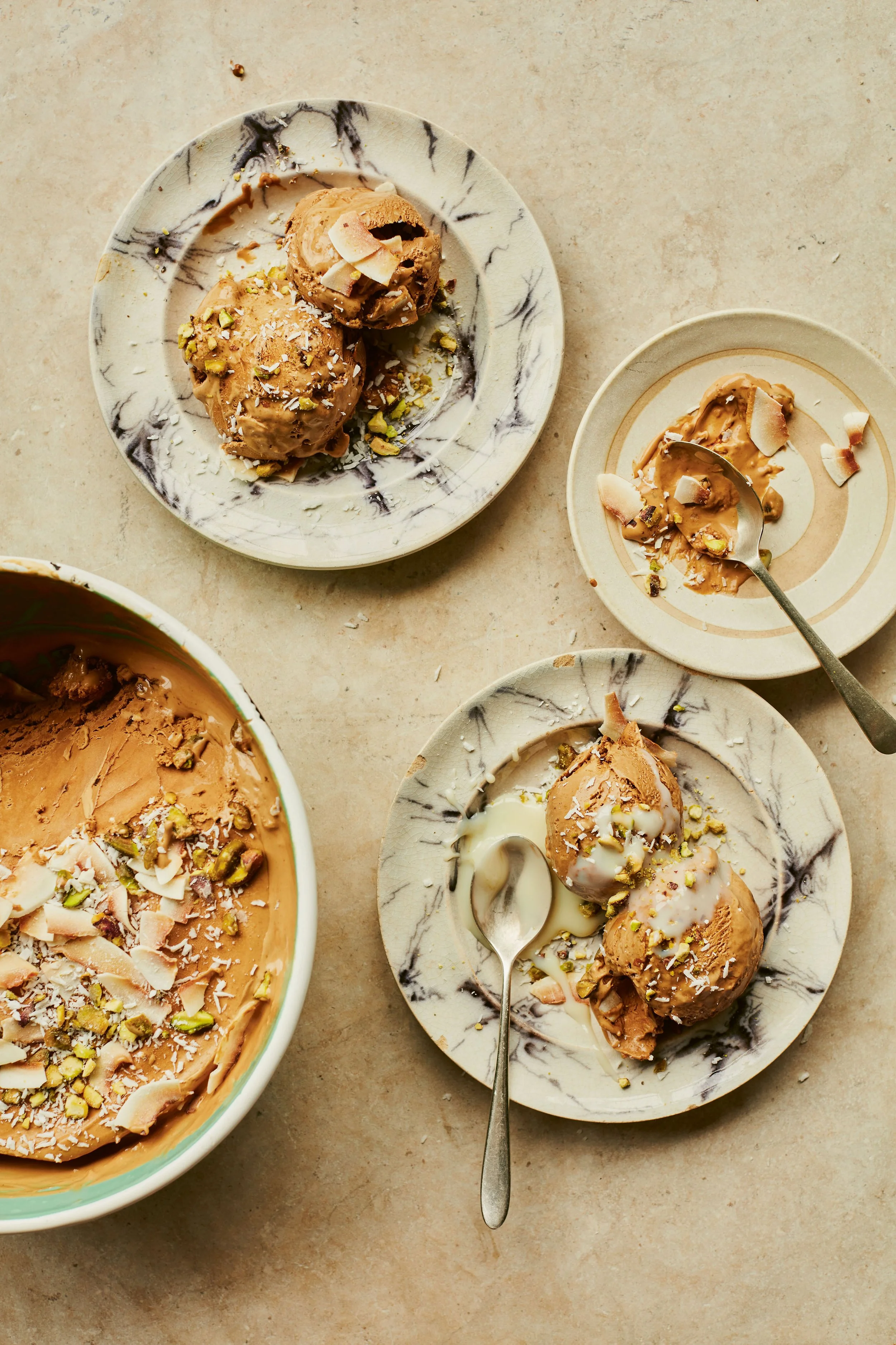 Coffee, Coconut and Pistachio Ice Cream