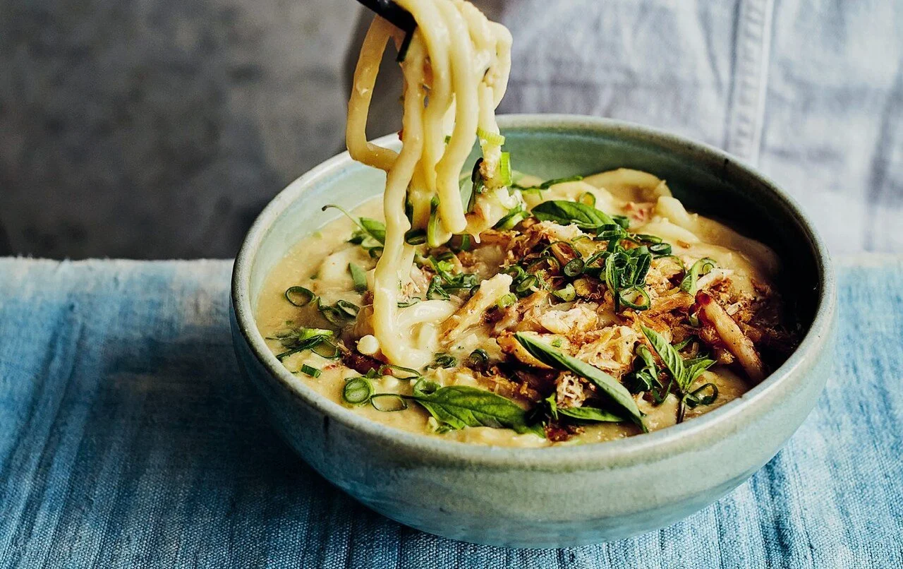 Coconut crab udon soup recipe