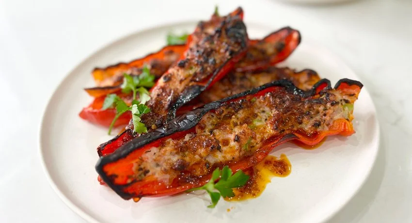 GRILLED PRAWN-STUFFED PEPPERS