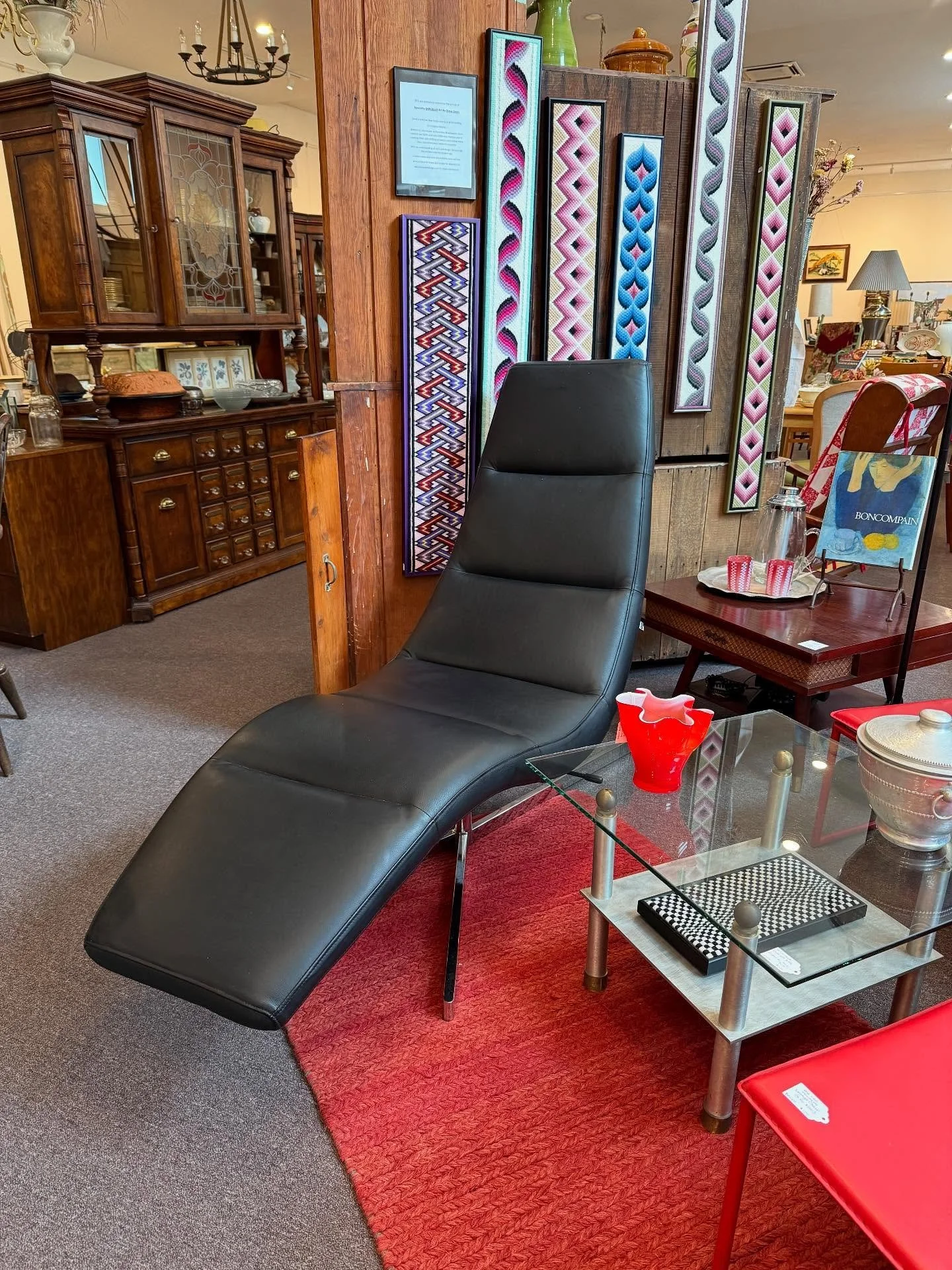 The chair speaks for itself, don&rsquo;t you think?! #boconcept chaise lounge, leather and chrome