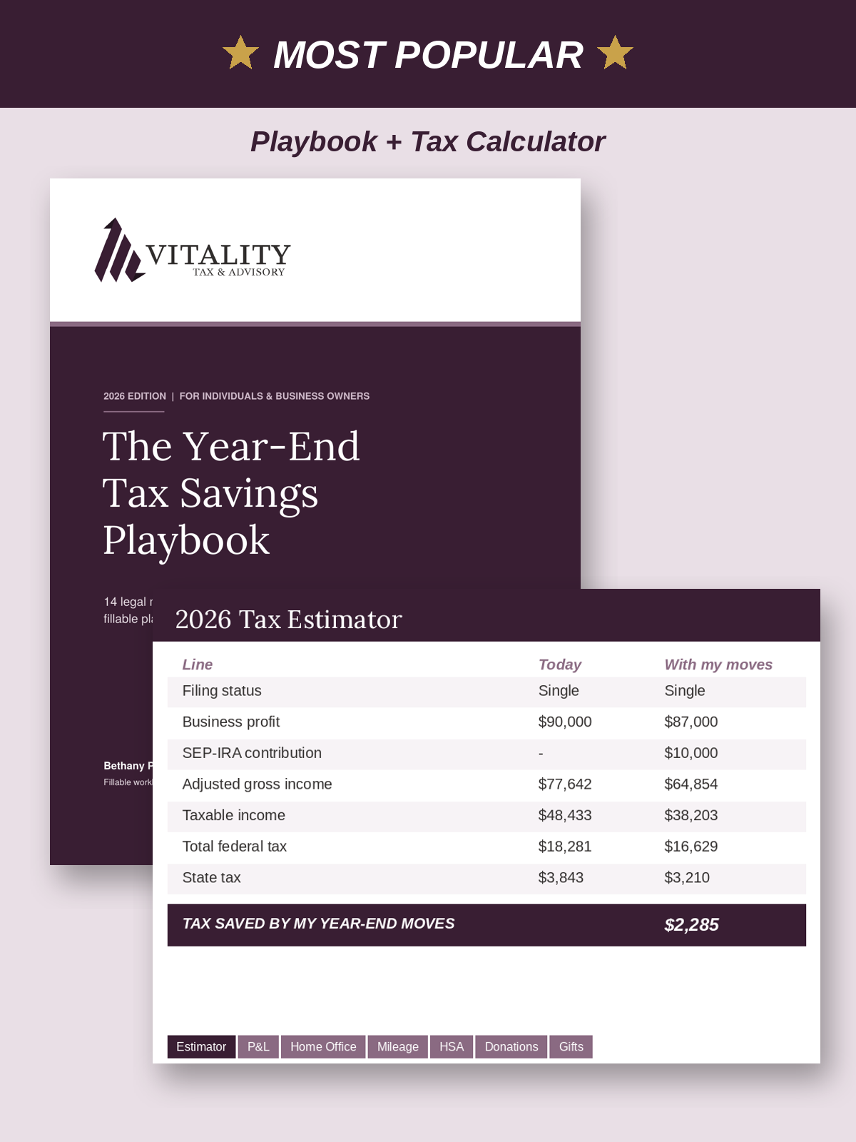 Year-End Tax Savings Bundle: Playbook + 2026 Tax Calculator