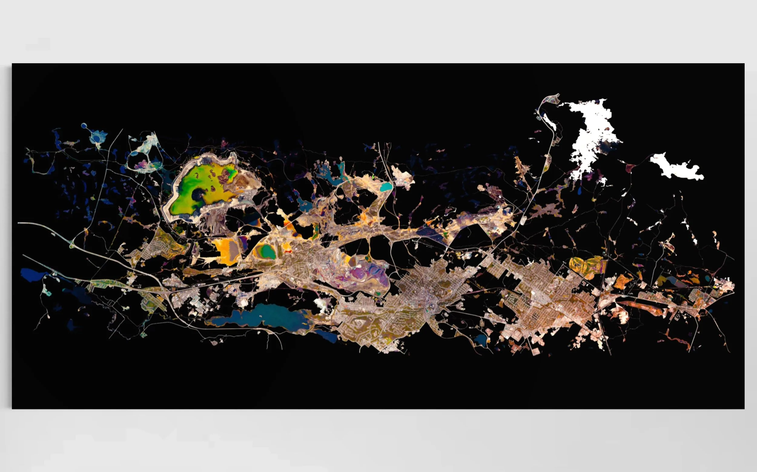 SUDBURY MINE - (Ontario, Mine) - 3 parts of 100 x 141 cm, Acrylic -
Manara Minerals Office Collection 