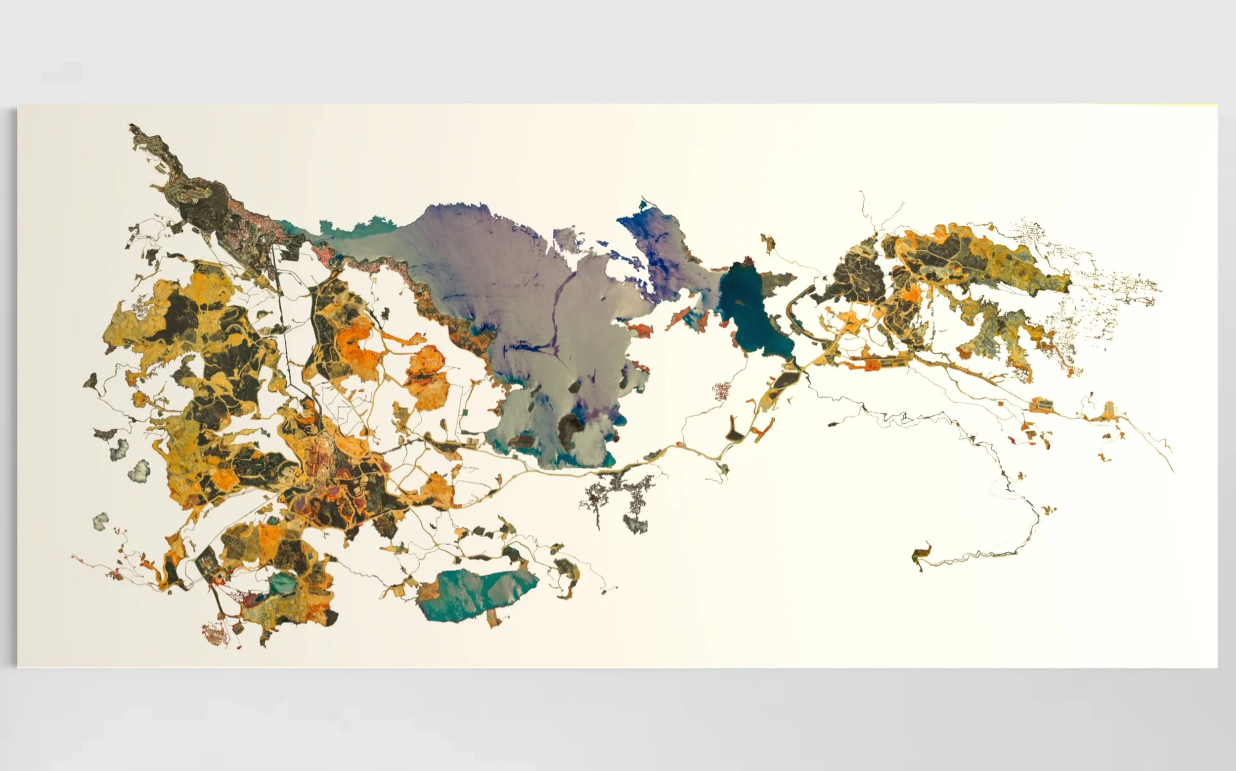 SOROWAKO MINE - (South Sulawezi, Indonesia) - 3 parts of 100 x 141 cm, Acrylic -
Manara Minerals Office Collection 