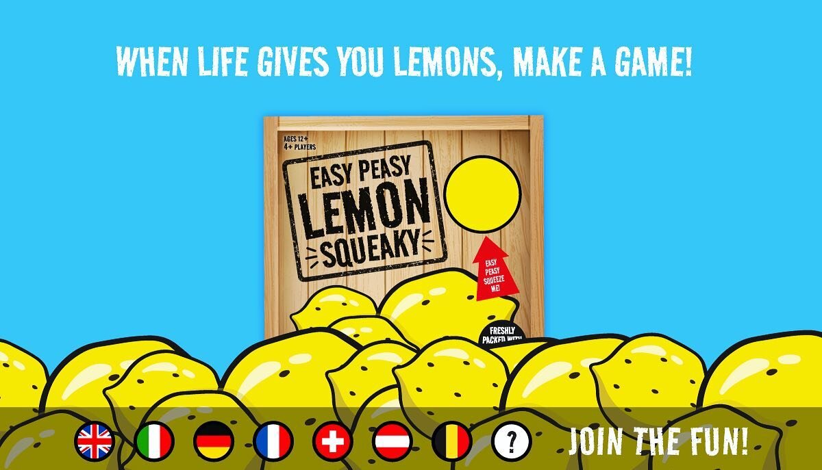 NEW LAUNCH PENDING 🎉 

When life gives you lemons, make a game! 🍋 🎲 

The UK might not have the best soil for growing lemons, but we certainly produce quality games!

Easy Peasy Lemon Squeaky is a freshly squeezed easy peasy game that packs a zest