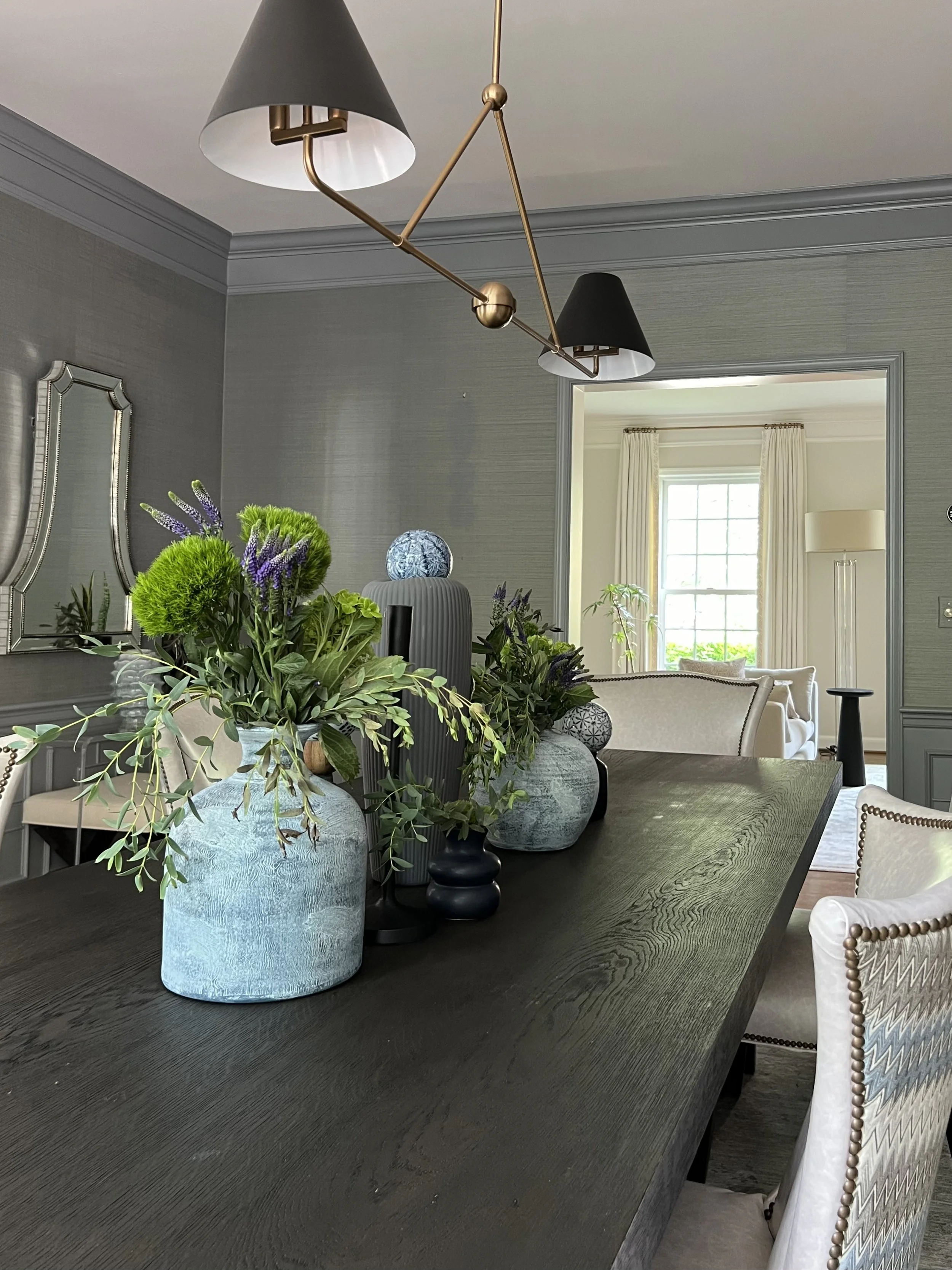 Modernizing Dining room lighting in DC home by Loghman Design