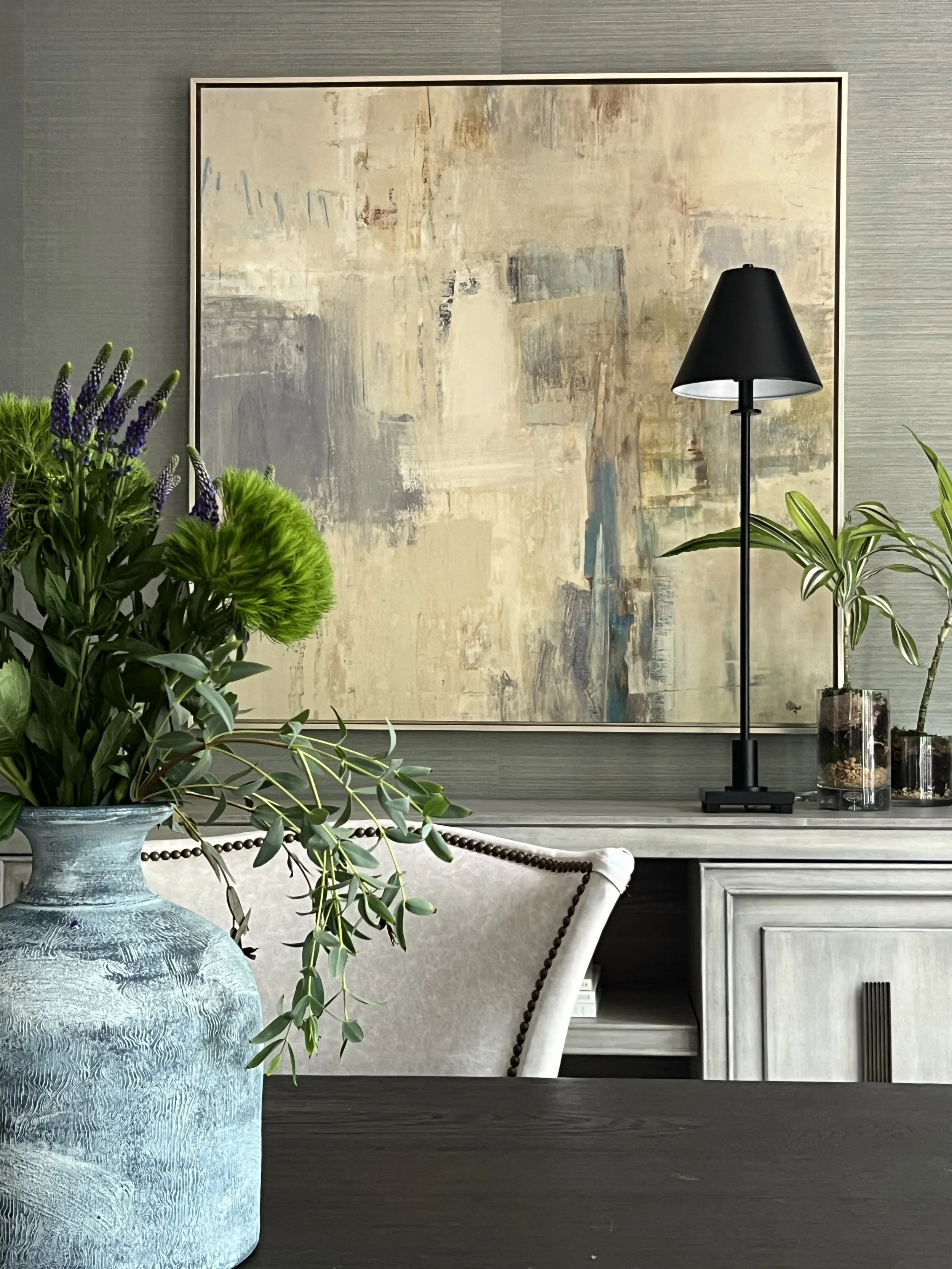 Layering artwork and details in DR- DC home- interior design