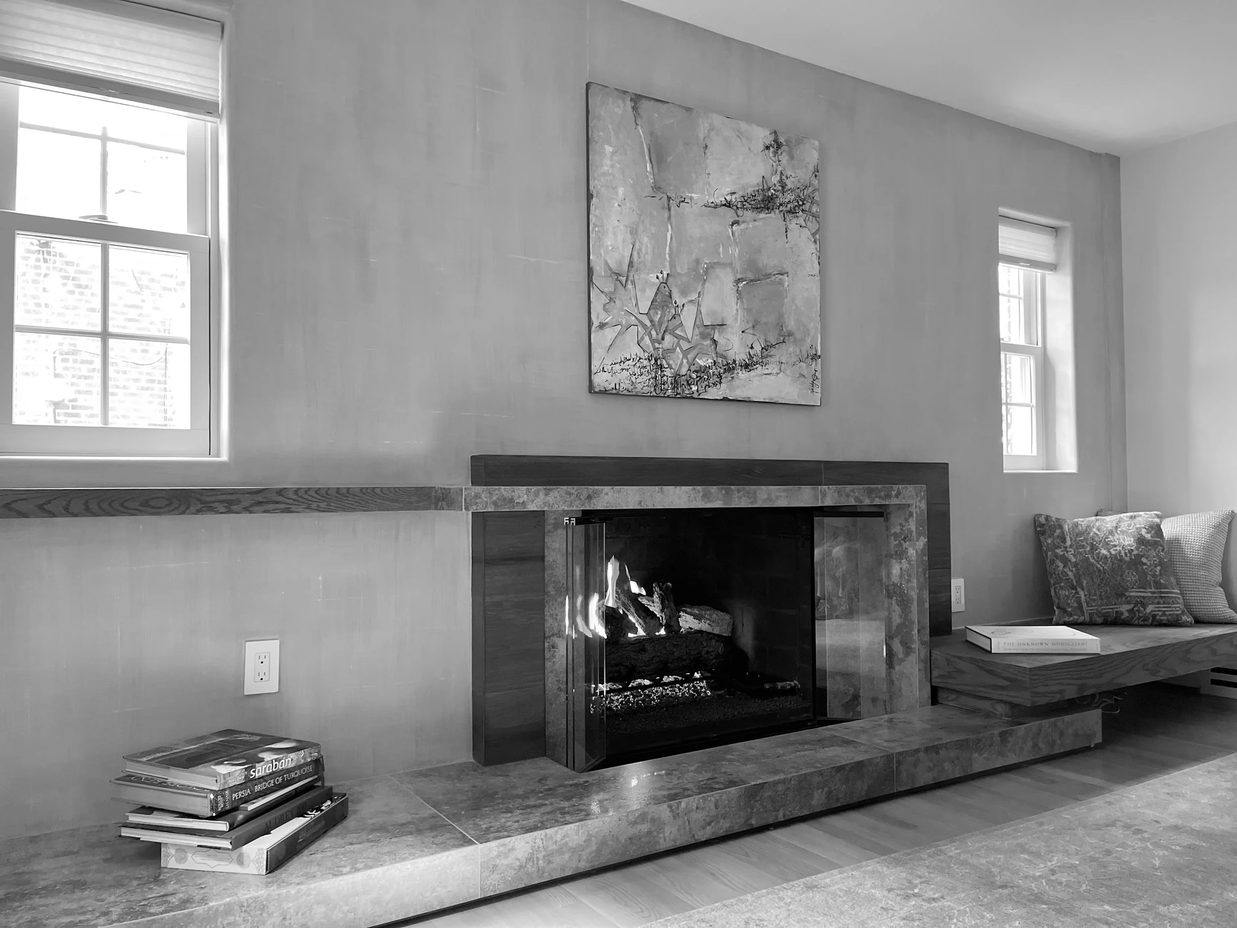 Fireplace and surround from living room, Bethesda MD renovation