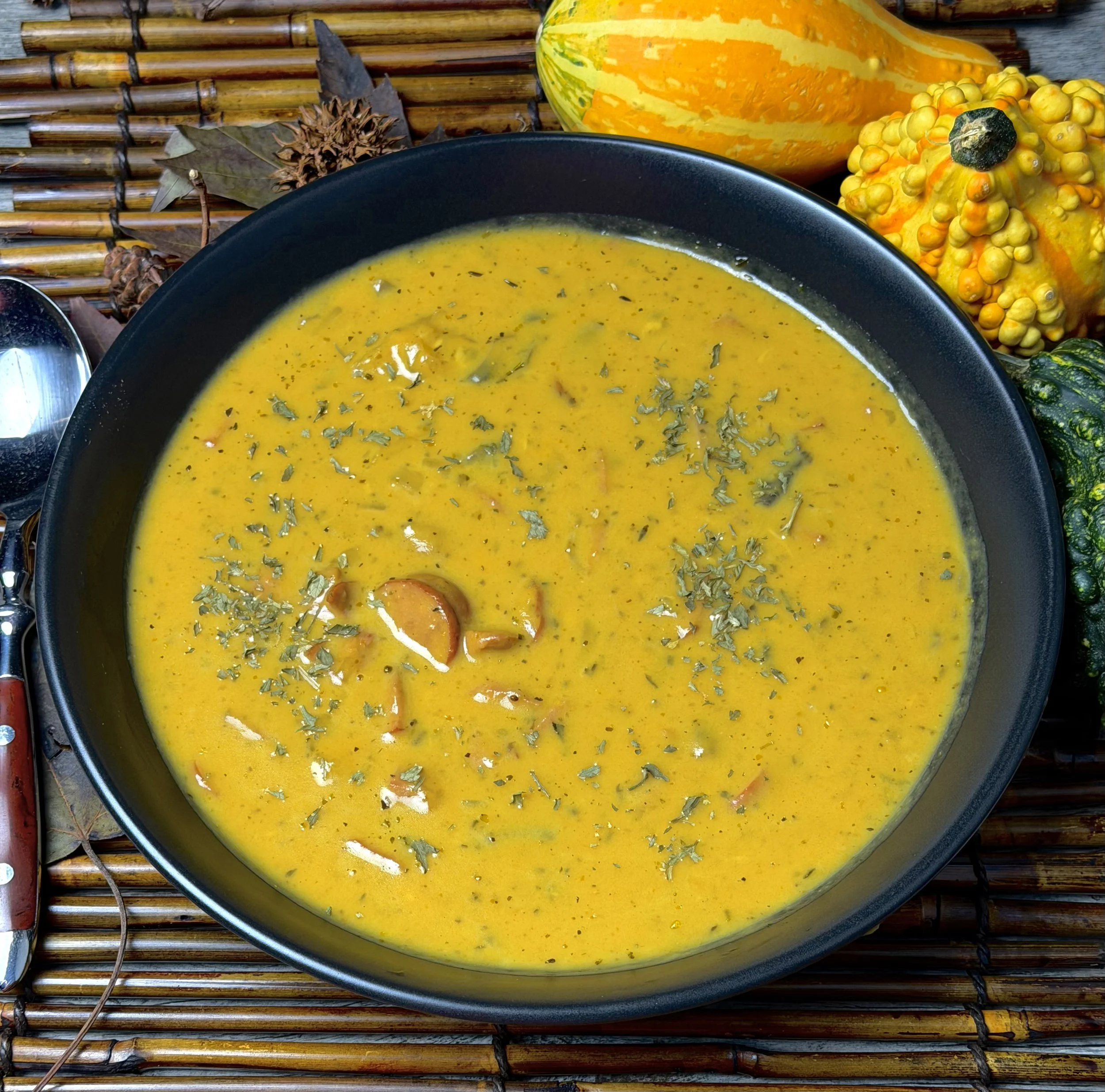 SMOKED SAUSAGE PUMPKIN SOUP