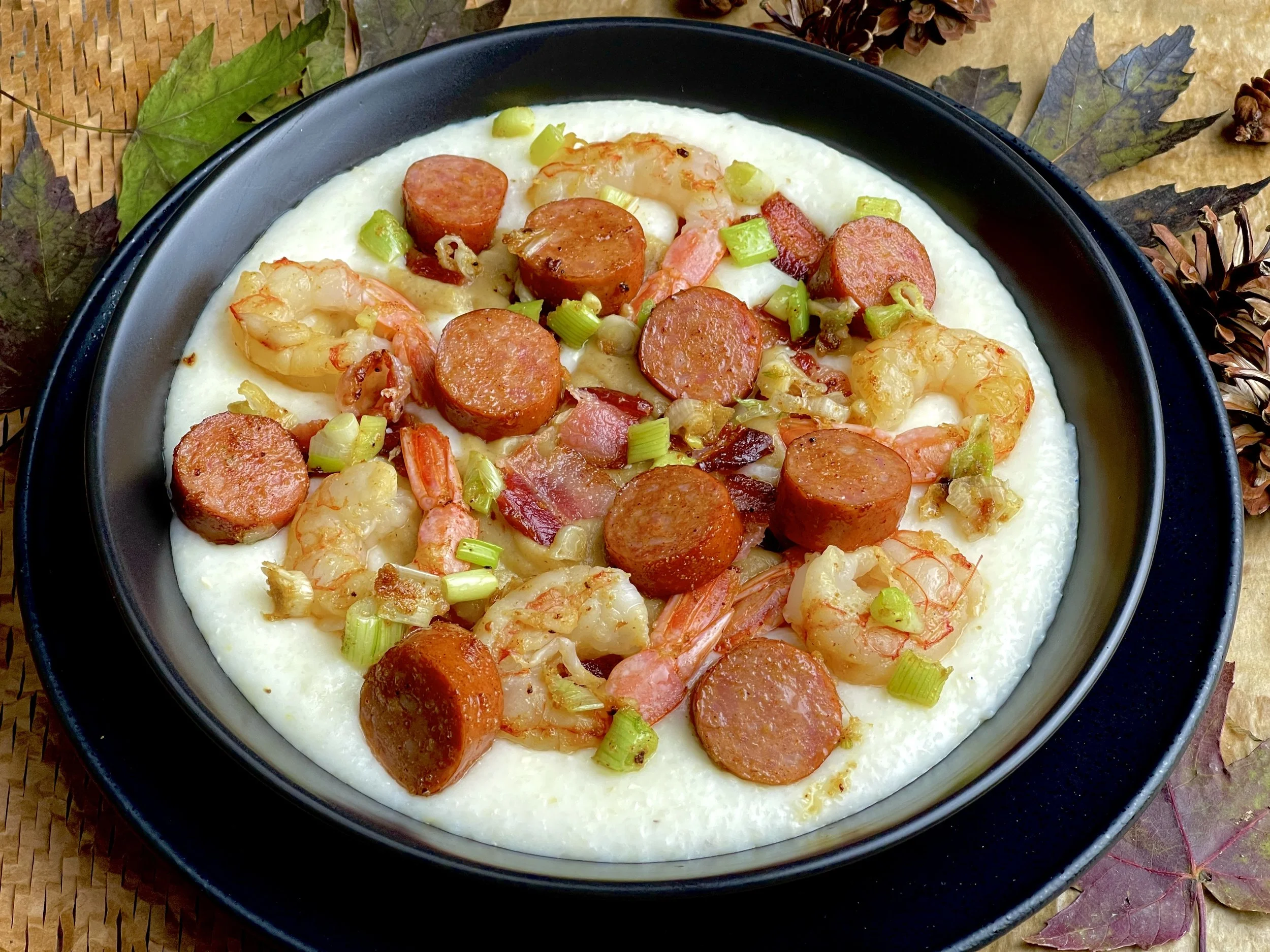 NEW ORLEANS ANDOUILLE SHRIMP AND GRITS