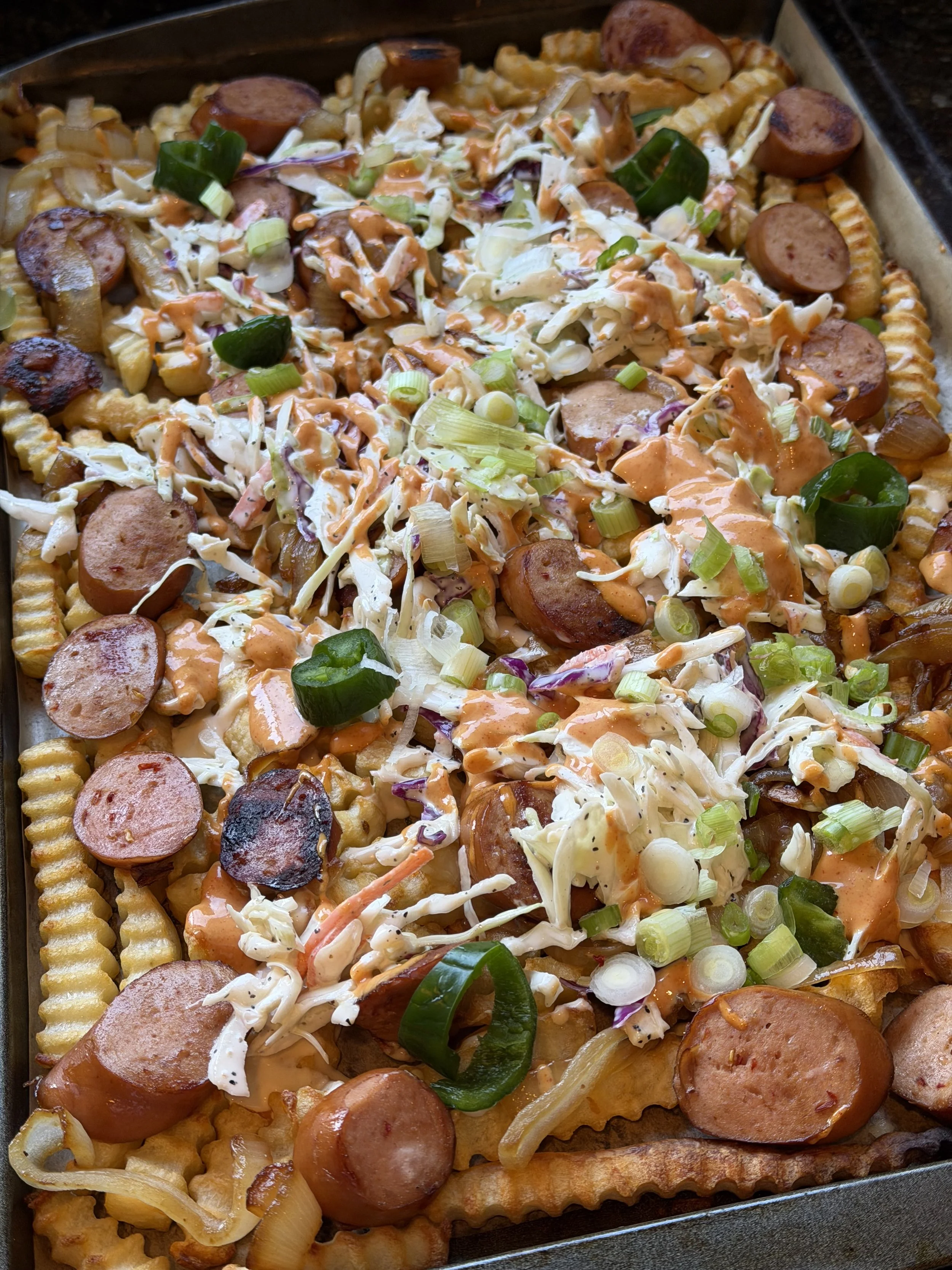 SMOKED SAUSAGE SUPREME LOADED CHEESE FRIES