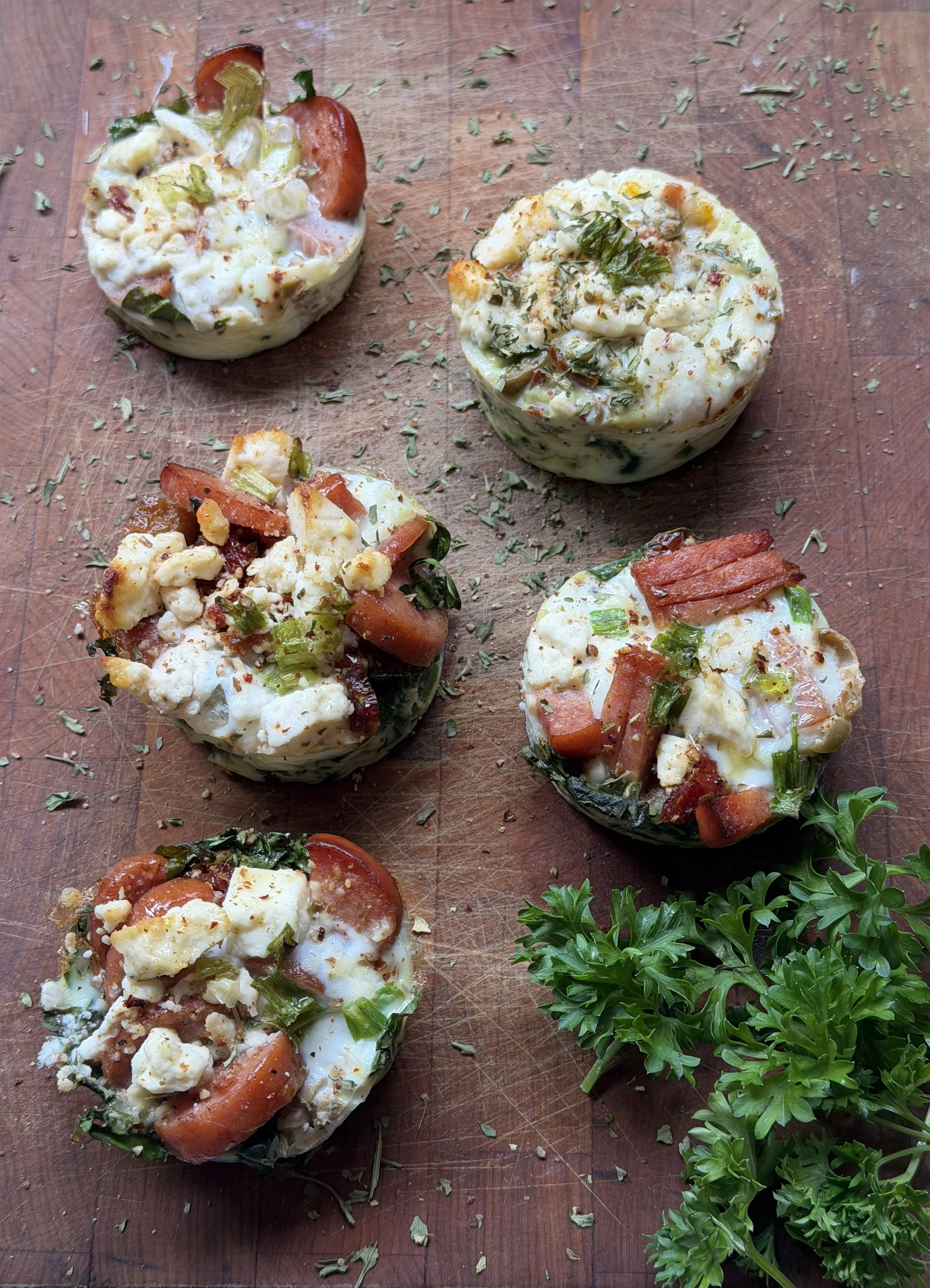 SMOKED SAUSAGE EGG WHITE BREAKFAST CUPS—MEDITERRANEAN STYLE!