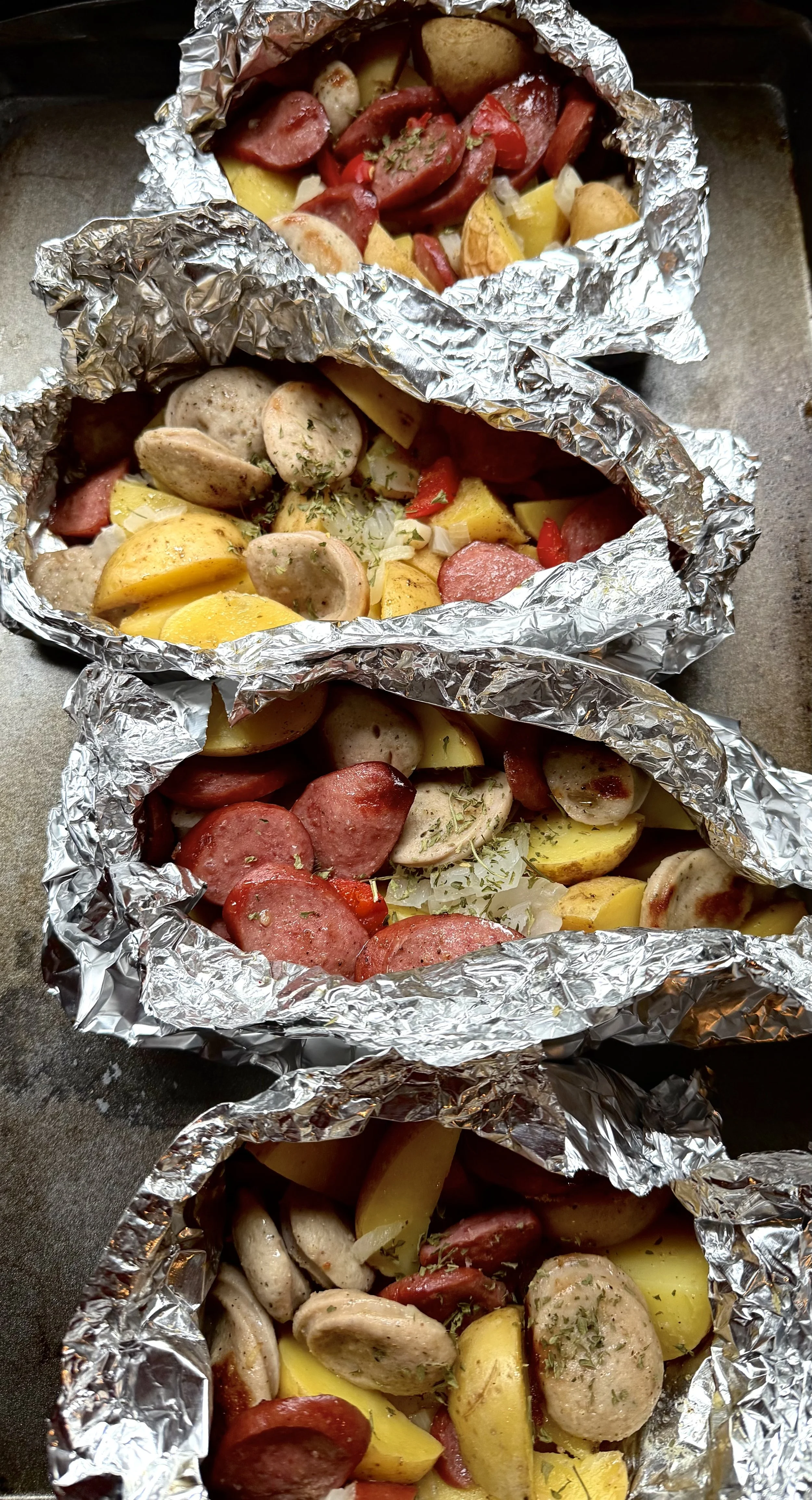 HICKORY WOOD SMOKED SAUSAGE FOIL PACKETS