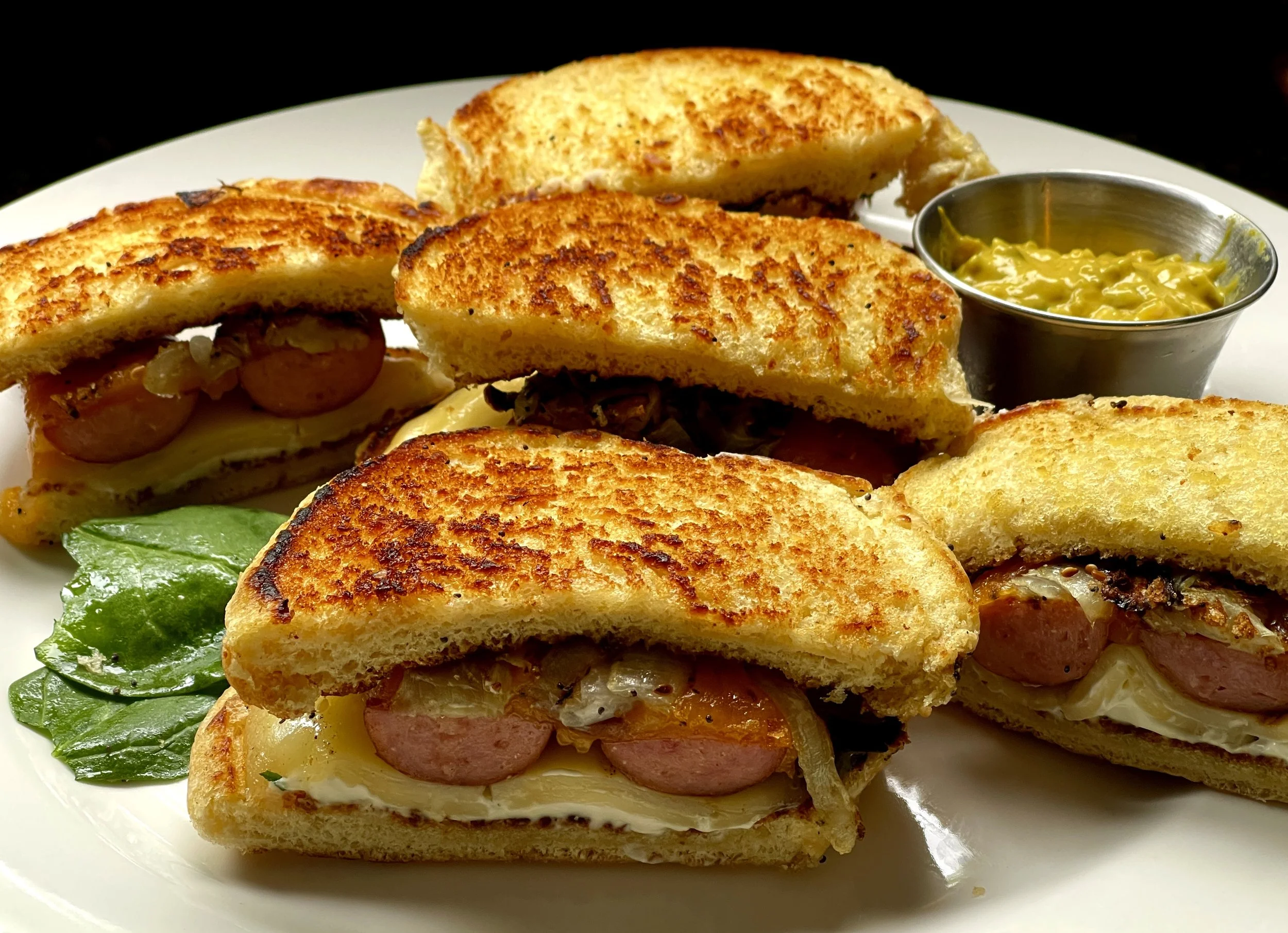 SMOKED SAUSAGE TRIPLE GRILLED CHEESE SANDWICH