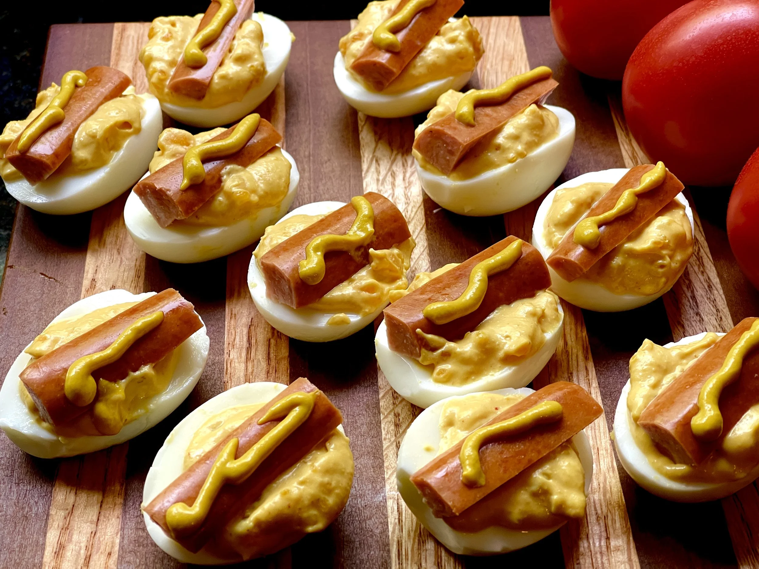 SMOKED SAUSAGE DEVILED EGGS
