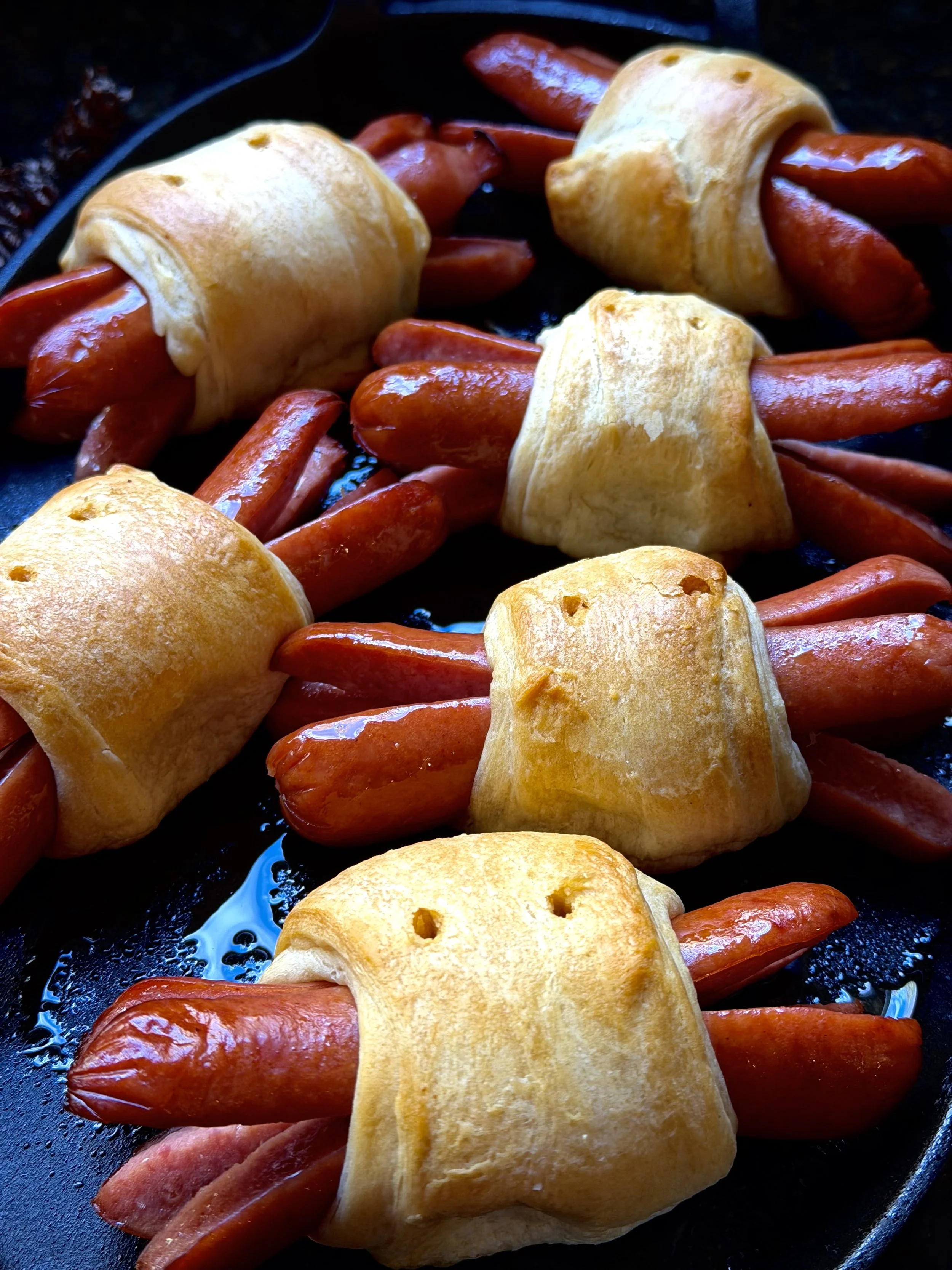 SMOKED SAUSAGE SPOOKY SPIDERS
