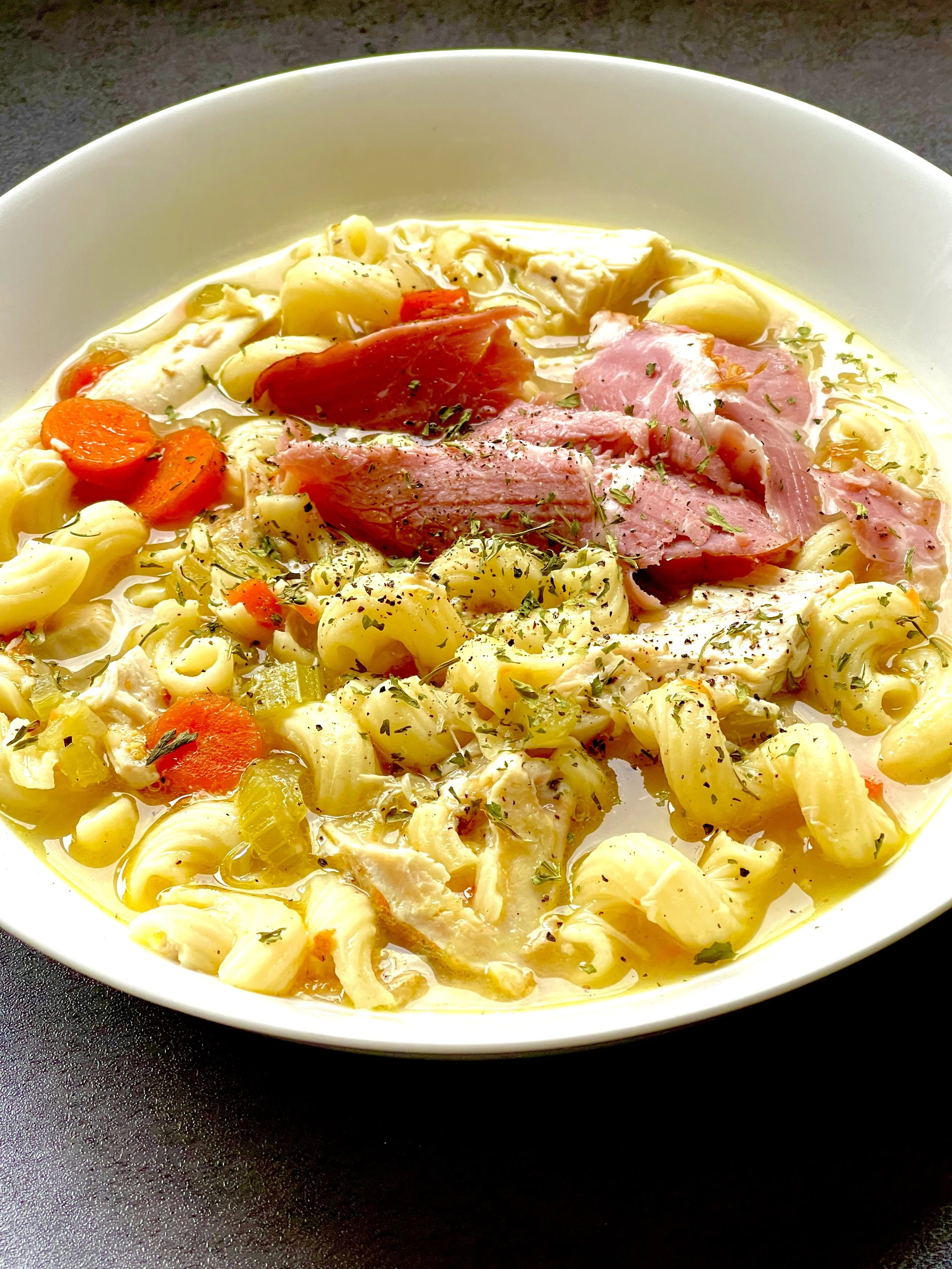 SMOKED COTTAGE HAM CAVATAPPI SOUP