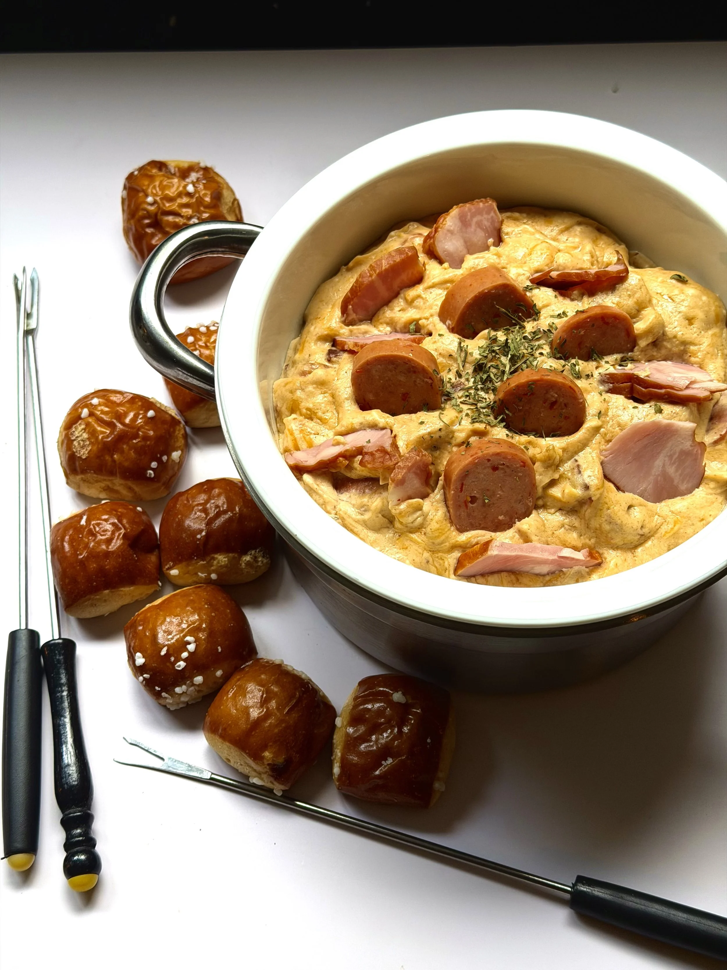 HOT SAUSAGE CHEDDAR BEER DIP