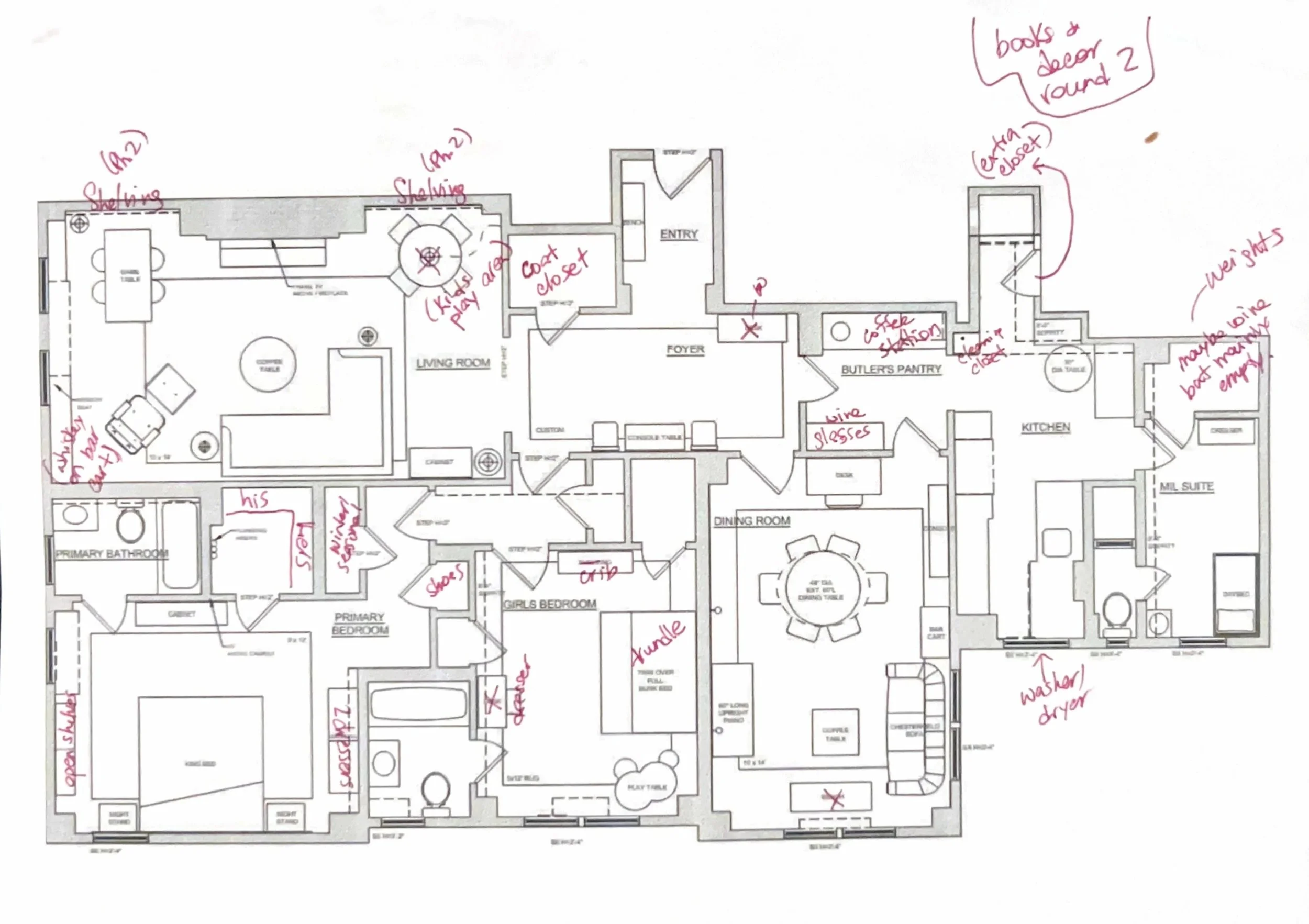 Sample floor plan of a home preparing for move-in day