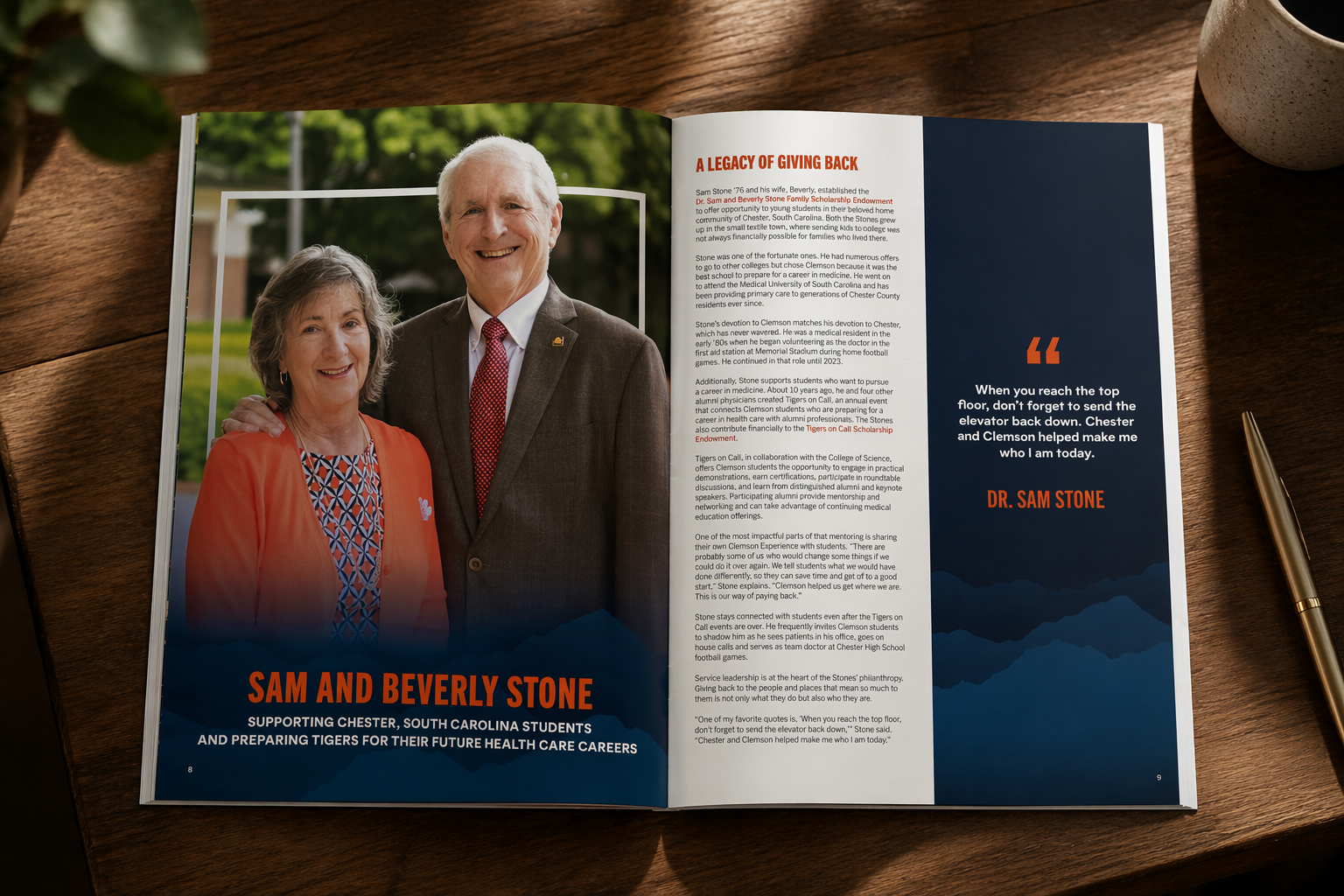Donor profile from the 2025 Endowment Report featuring a couple who enjoys giving back to the place that allows them to serve their local community